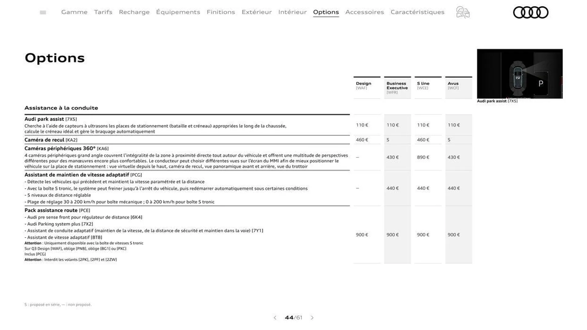 Audi Q3 du 20 août au 31 décembre 2024 - Catalogue page 44