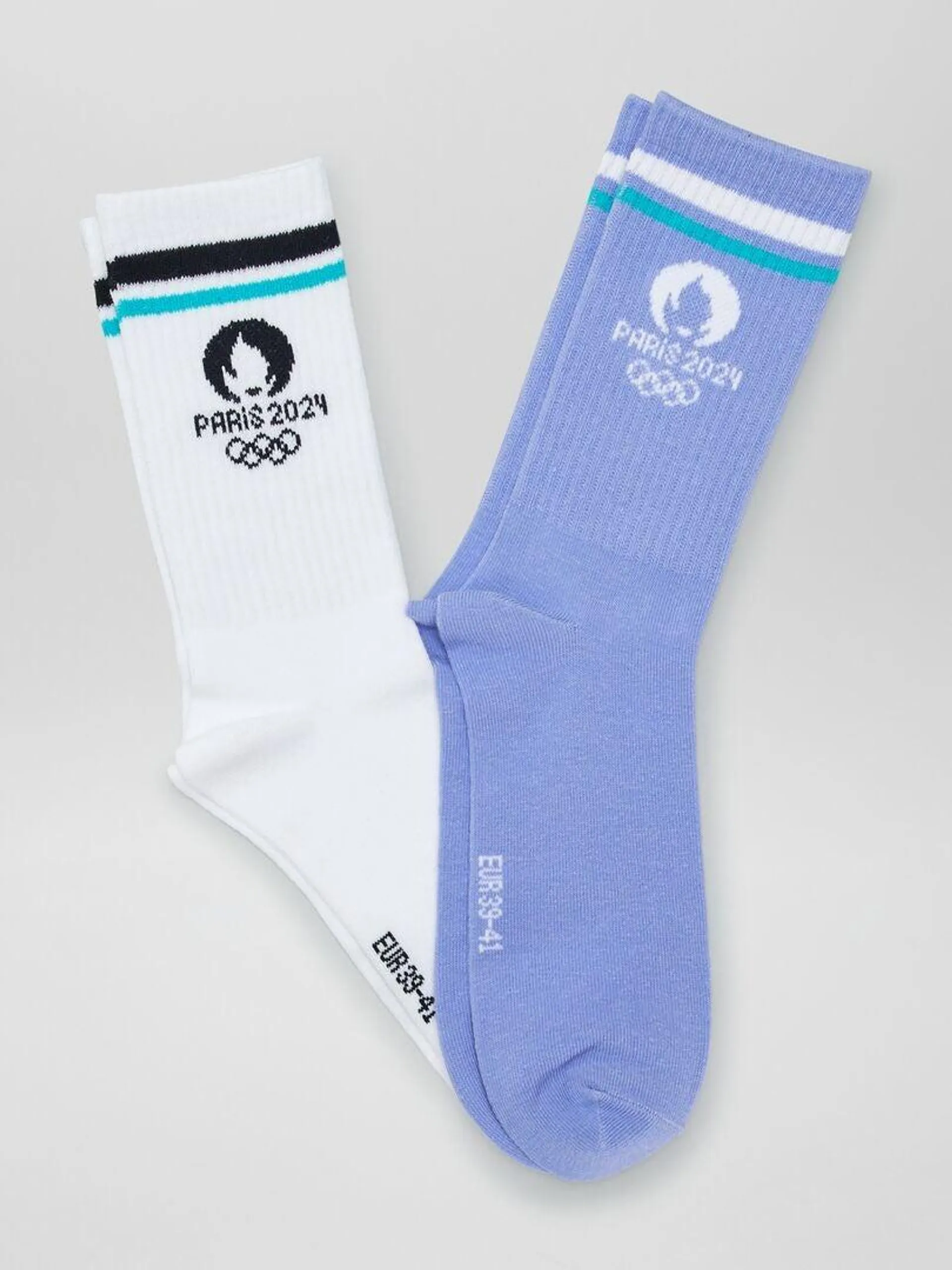 Lot de 2 chaussettes sport - Paris 2024 - Bleu/blanc