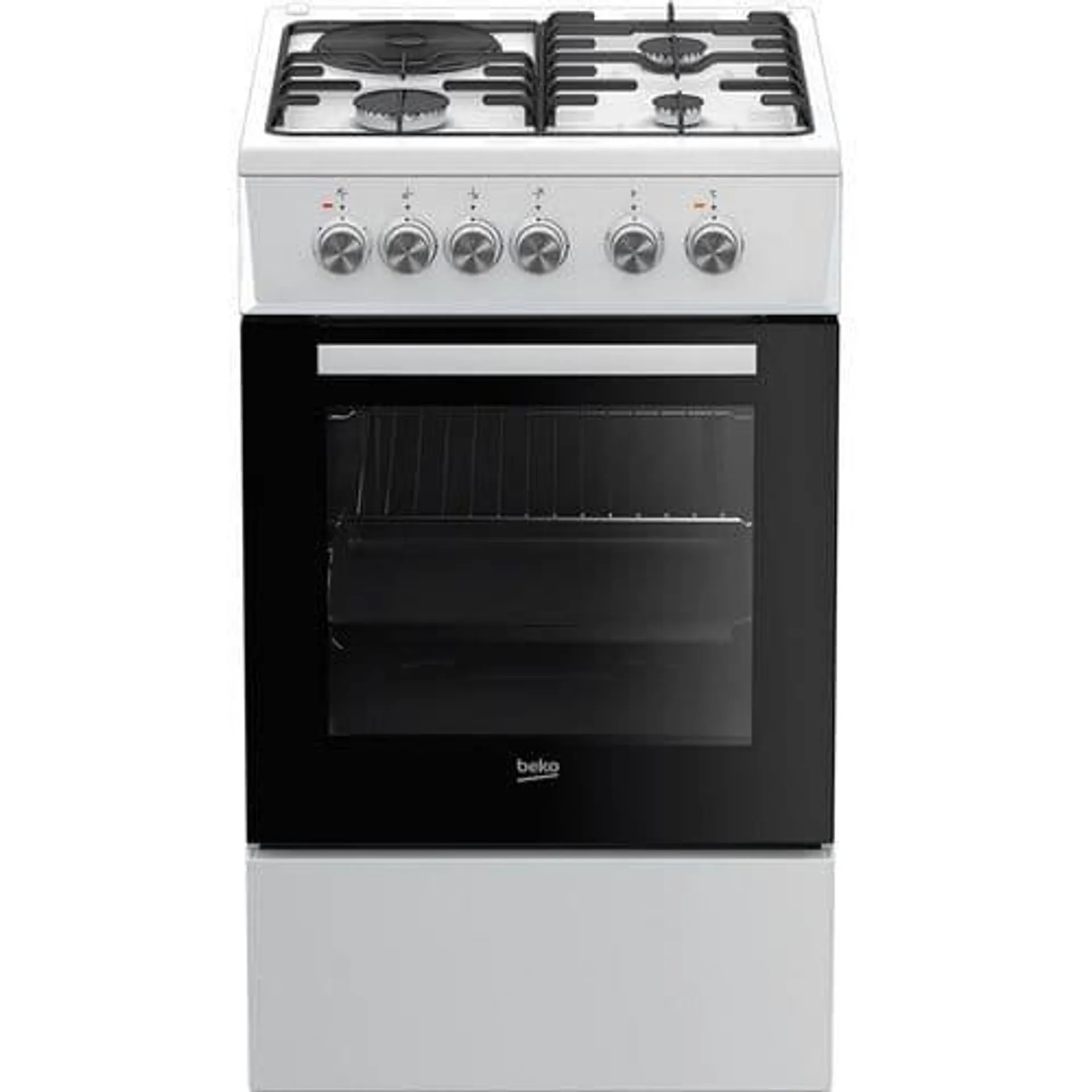 BEKO Cuisinière Mixte 3 foyers gaz + 1 électrique - Fss53000dw Blanc A