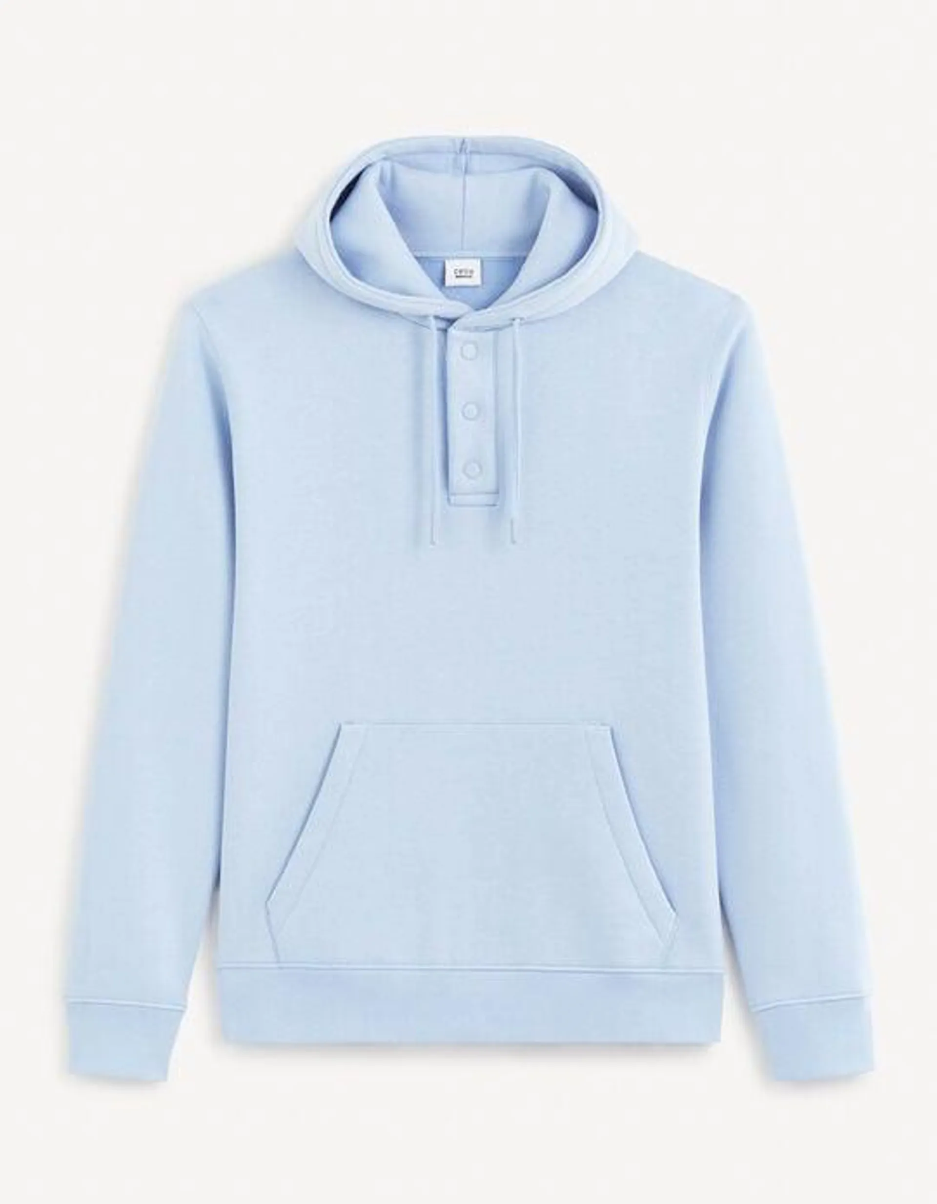 Sweat à capuche coton mélangé - bleu clair