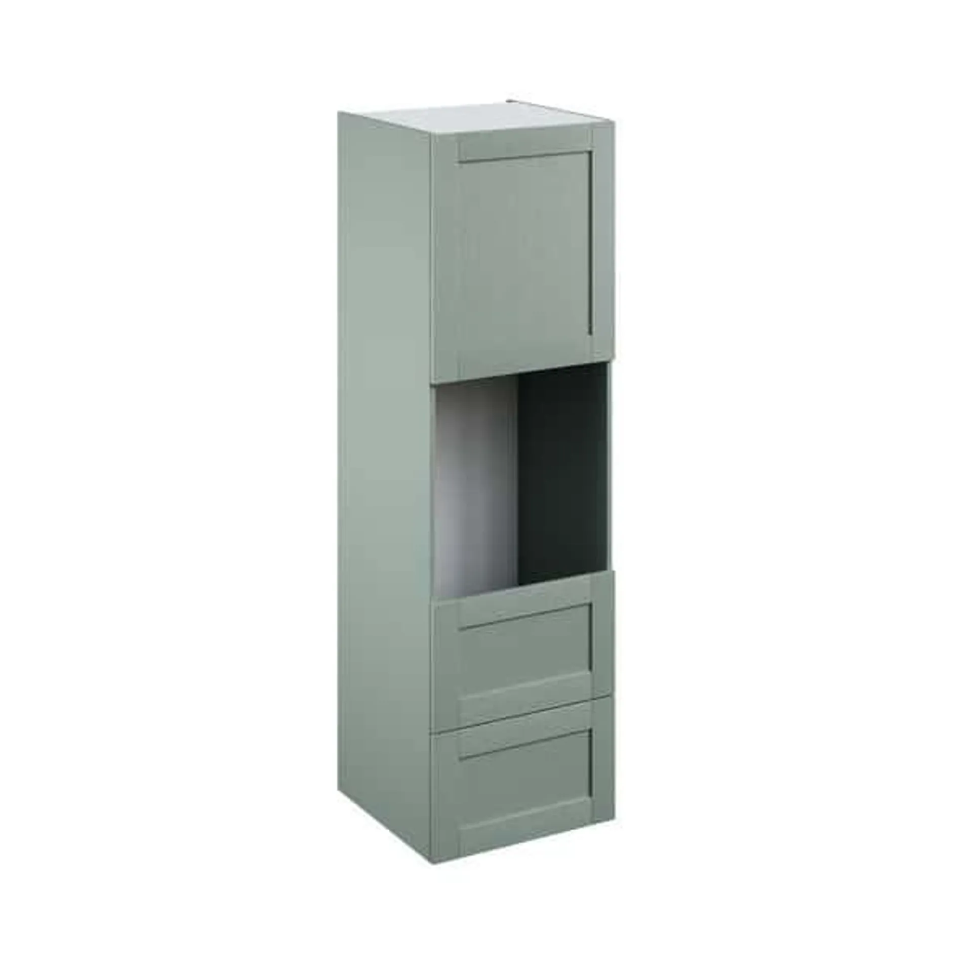 Colonne four "Coline" vert sauge l.60 x h.201 x p.57 cm + 1 porte + 2 casseroliers