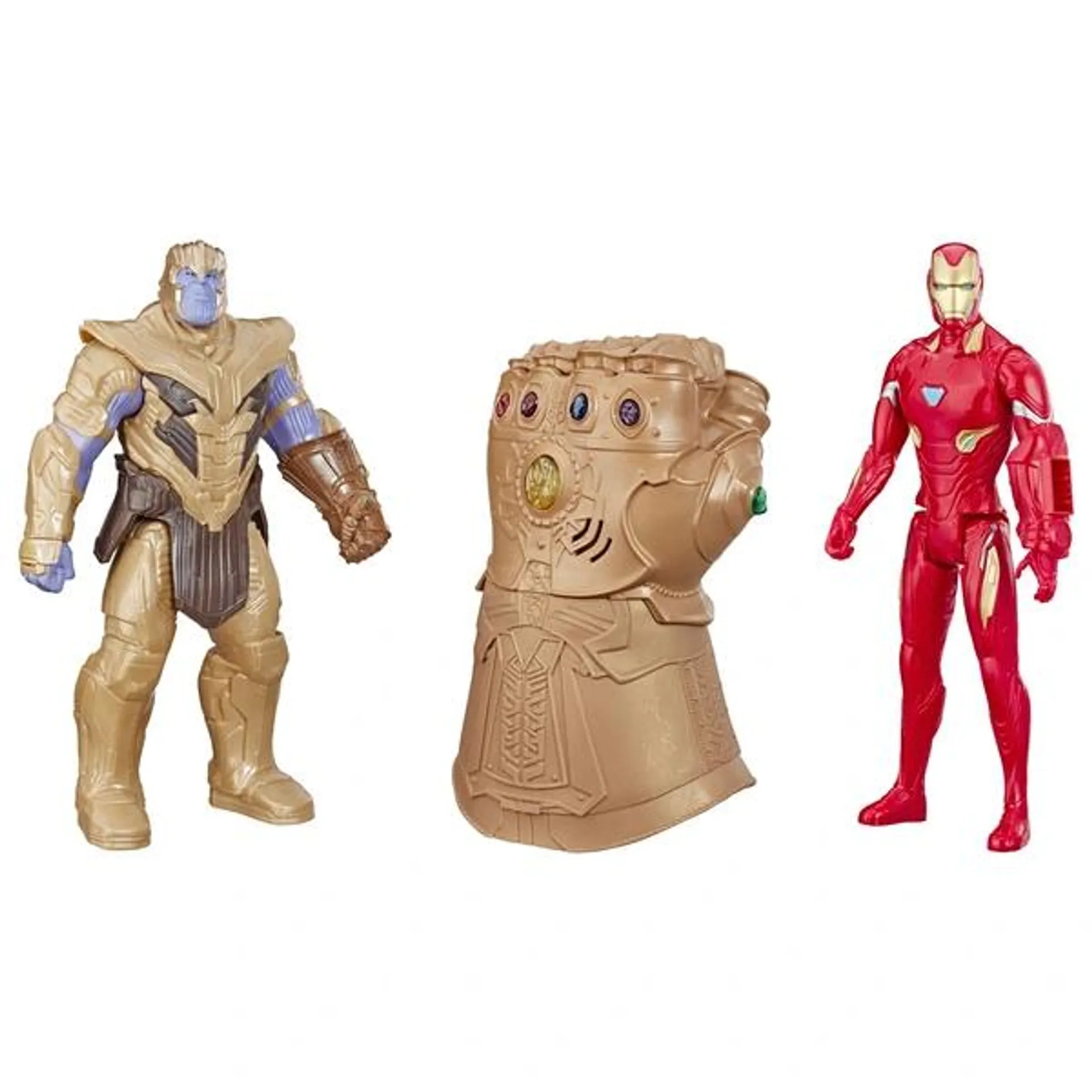 Marvel - Avengers Pack Figurines Thanos et Iron Man avec Gant Électronique