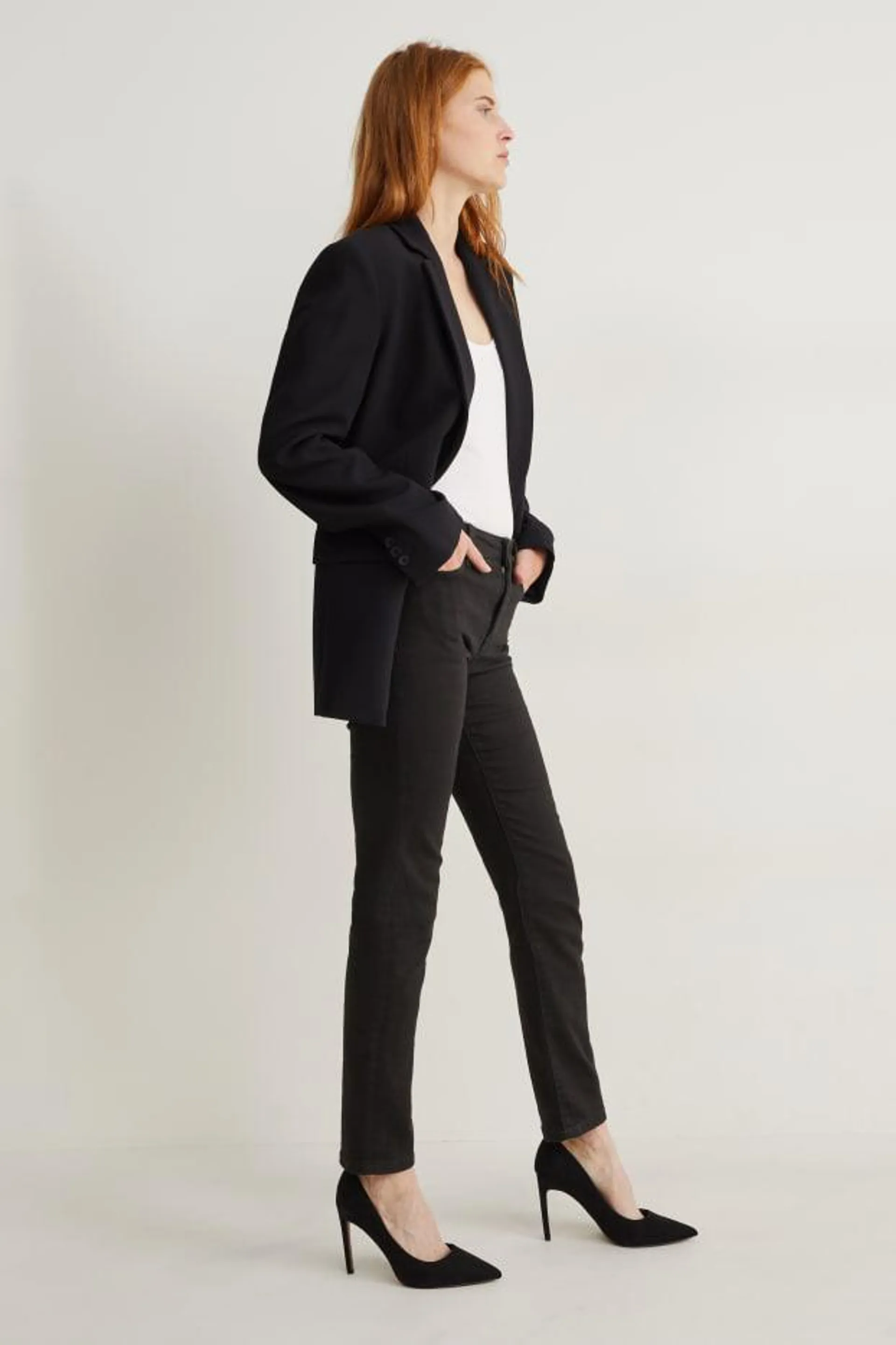 Slim jeans - mid-rise waist - shaping effect - LYCRA®