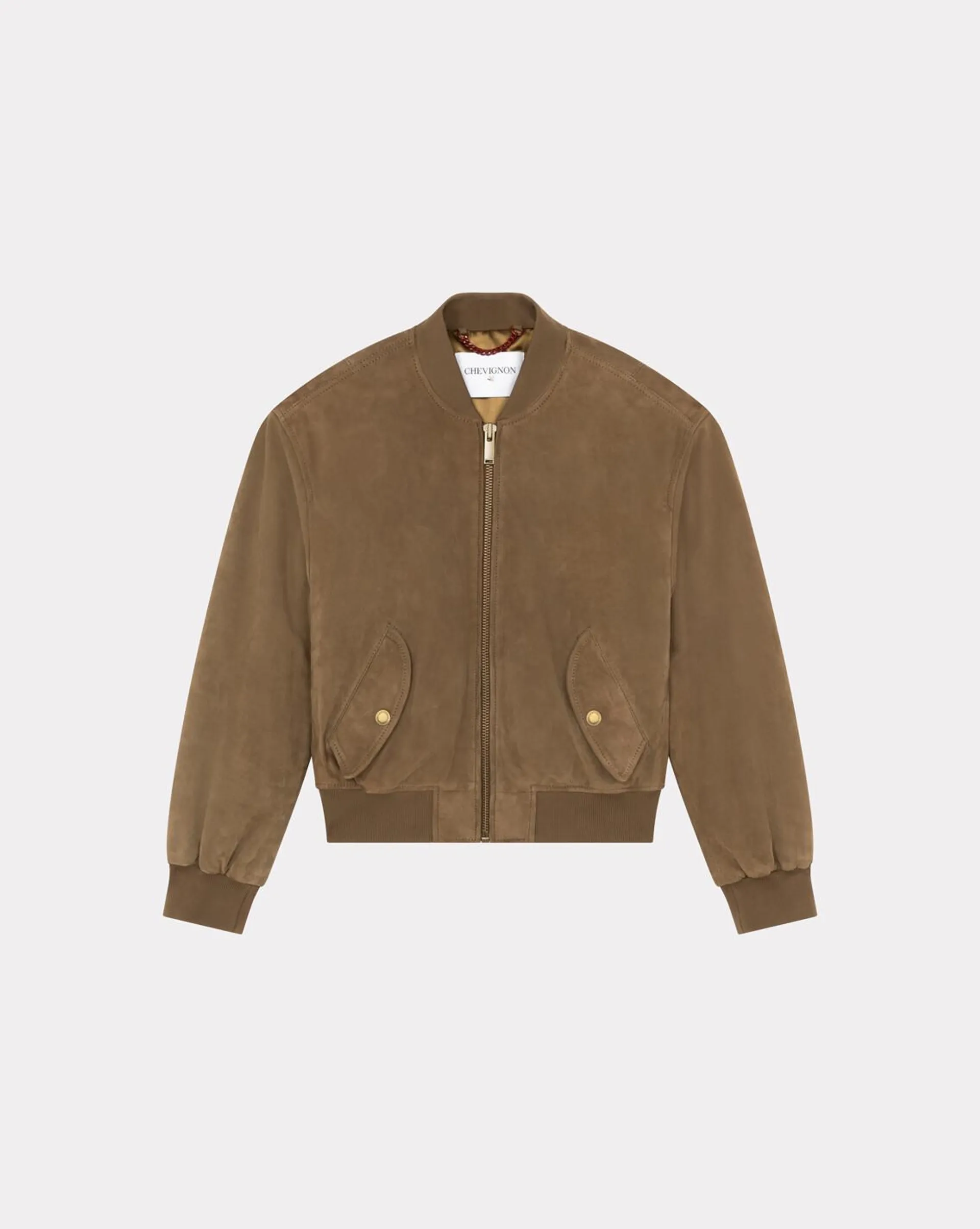 Blouson en cuir varsity w cacao