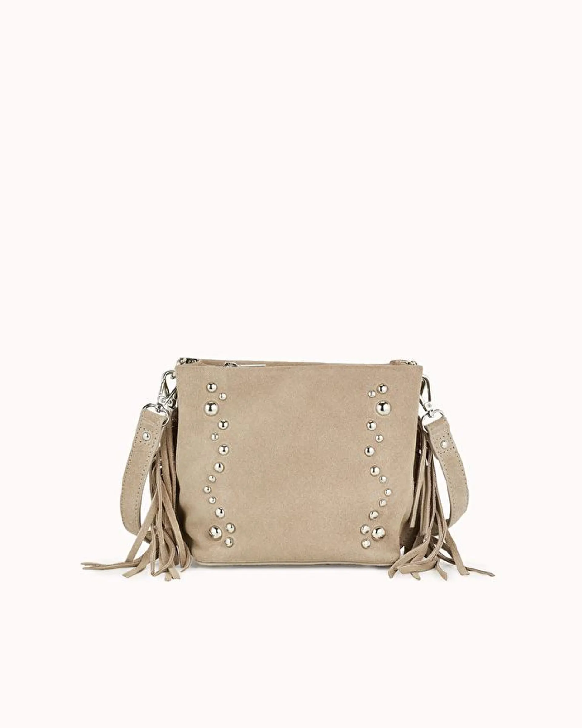 PETIT SAC AURELIA En cuir velours taupe