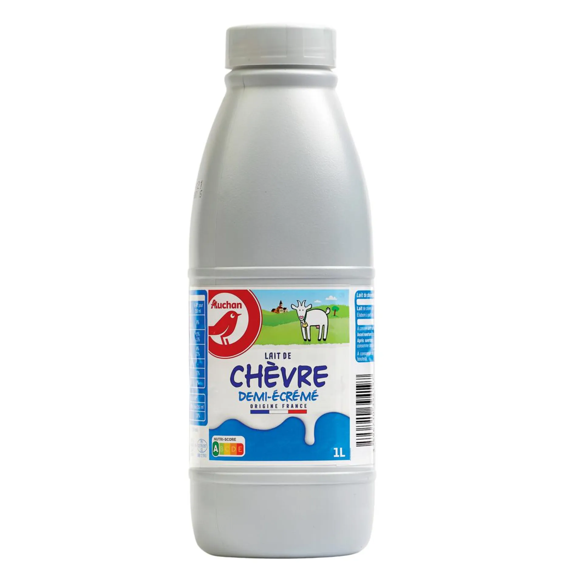 AUCHAN Lait de chèvre demi-écrémé stérilisé UHT 1L