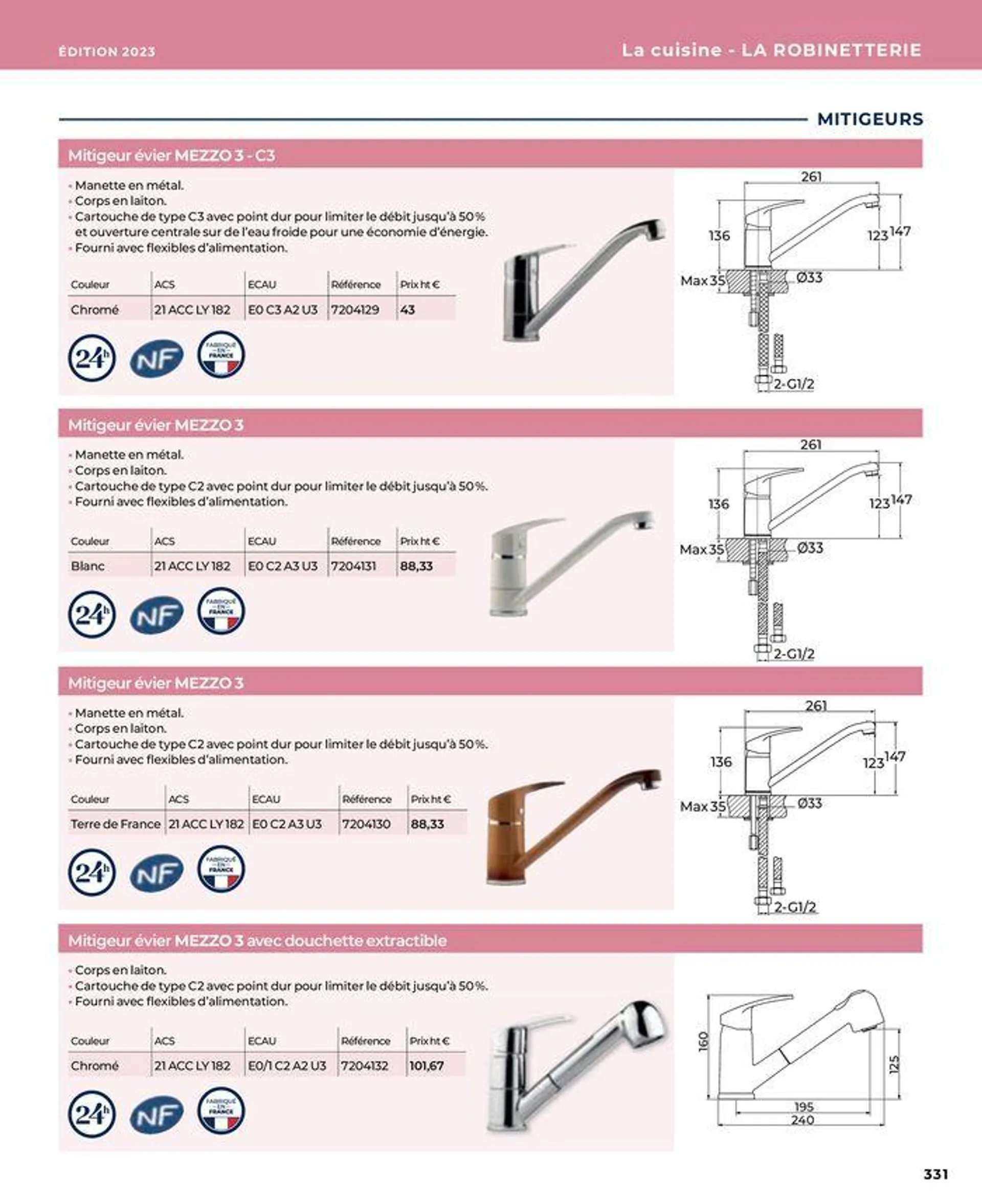 La salle de bain en toute sérénité du 17 janvier au 31 août 2024 - Catalogue page 331