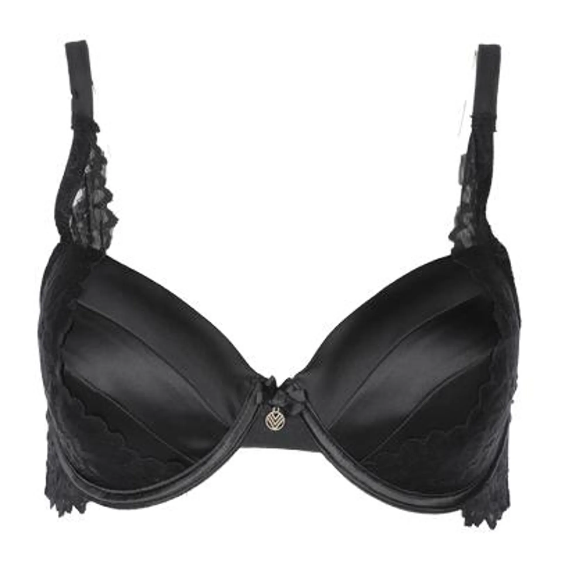 Soutien-gorge en dentelle et satin noir