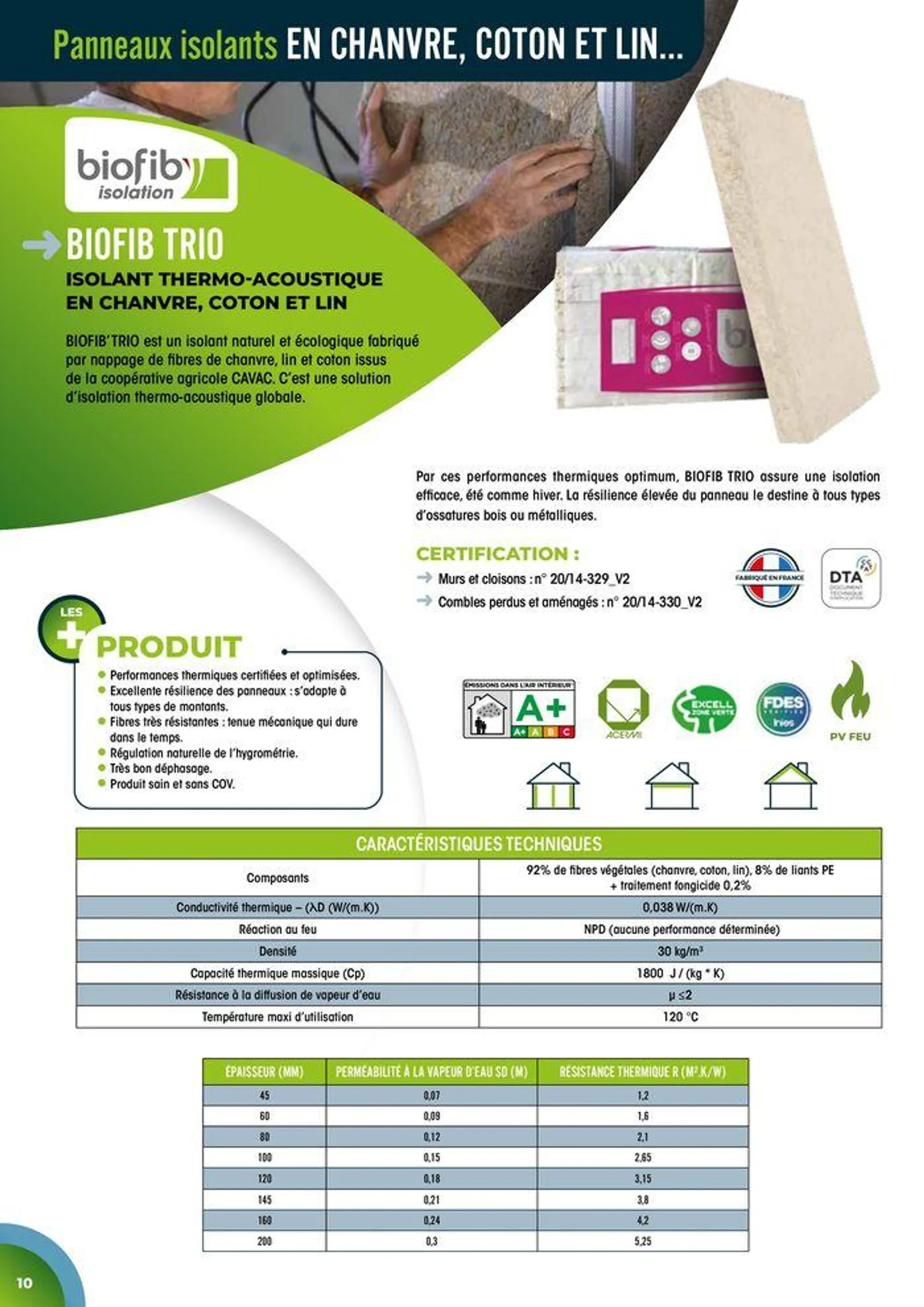 Isolation Biosourcée & recyclée du 1 juillet au 31 juillet 2024 - Catalogue page 10