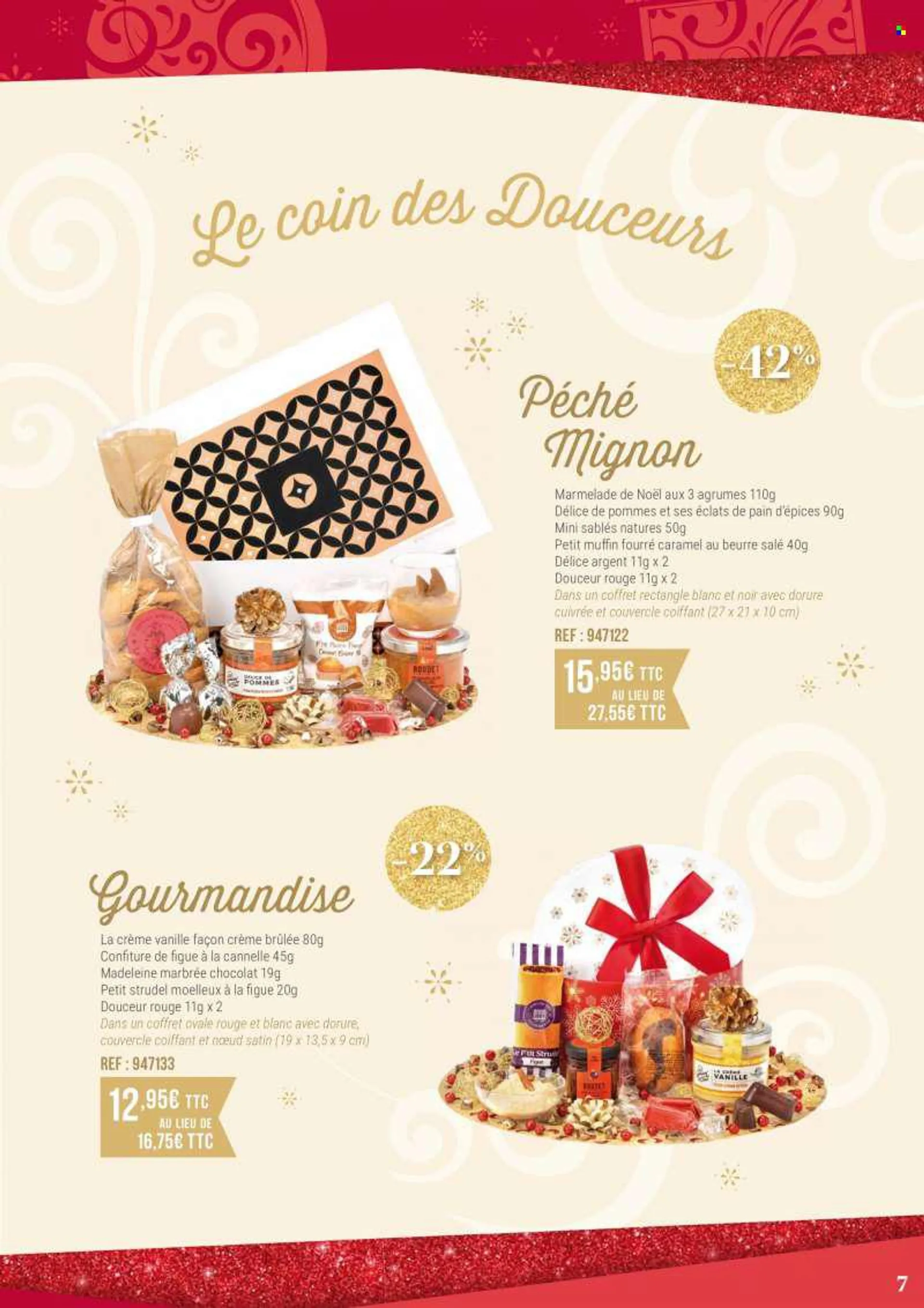 Catalogue Ducs de Gascogne - 04/08/2022 - 31/01/2023 - Produits soldés - pain d’épices, chocolat, sablés, confiture. Page 7.