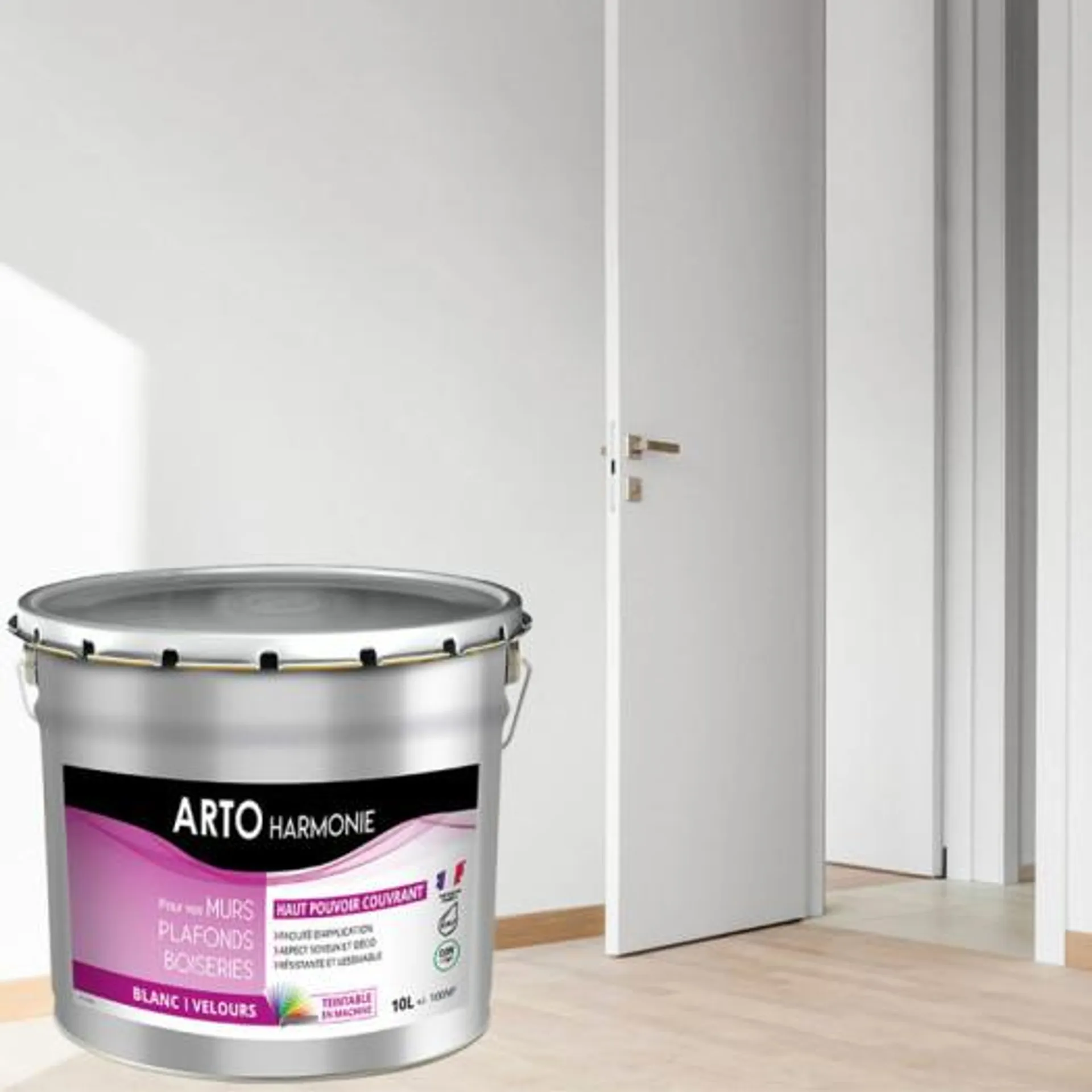 Peinture Arto Harmonie Murs, plafonds et boiserie intérieur blanc velours 10L