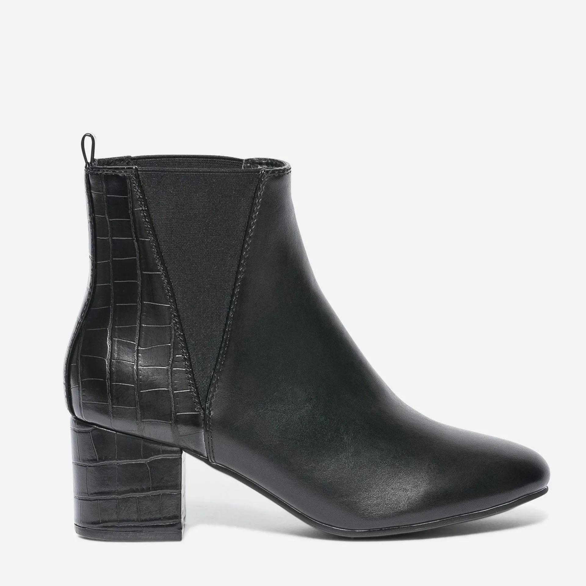 Chelsea boots noir avec embossage croco