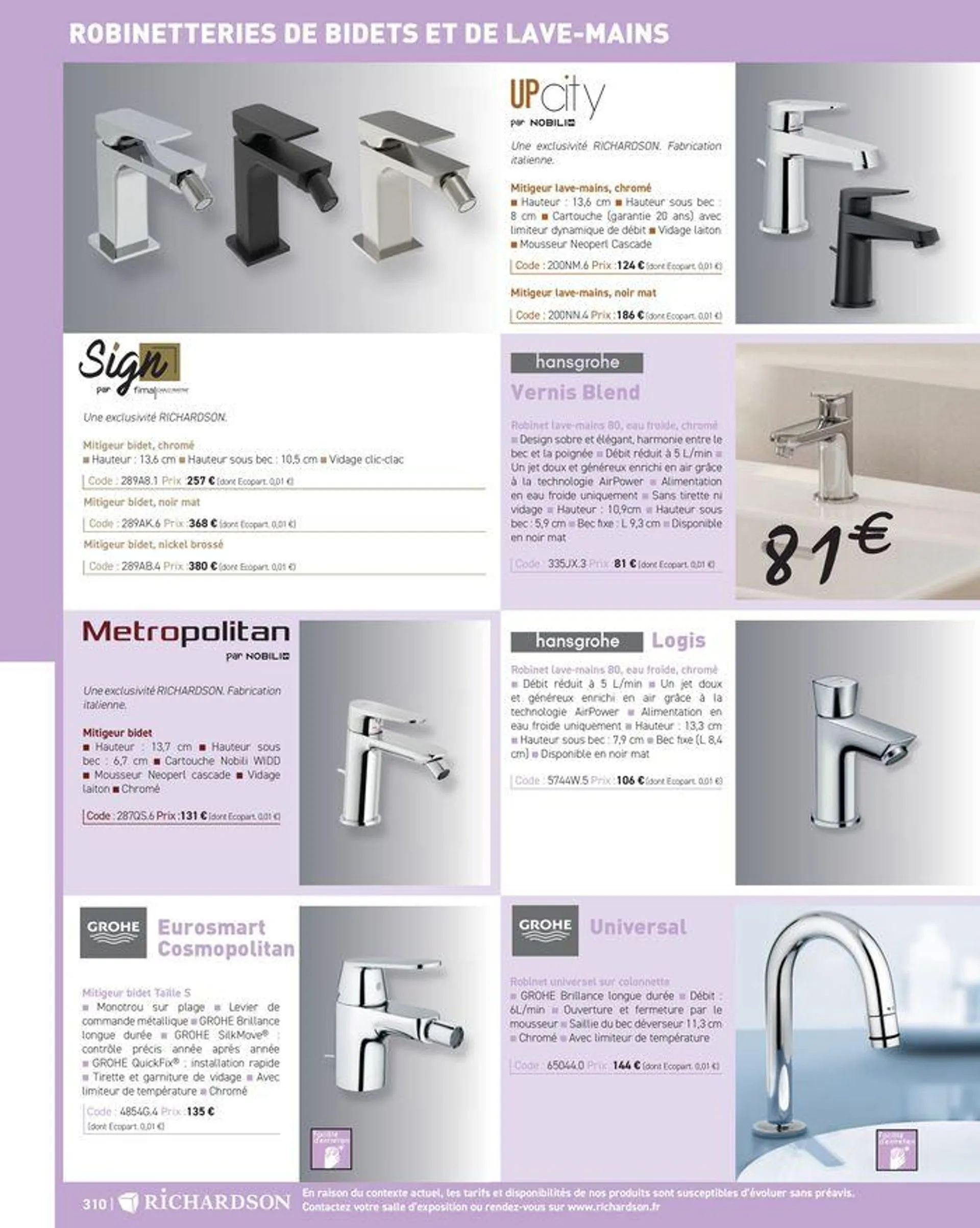 Salle de bains et carrelage 2024 du 23 mai au 31 décembre 2024 - Catalogue page 312