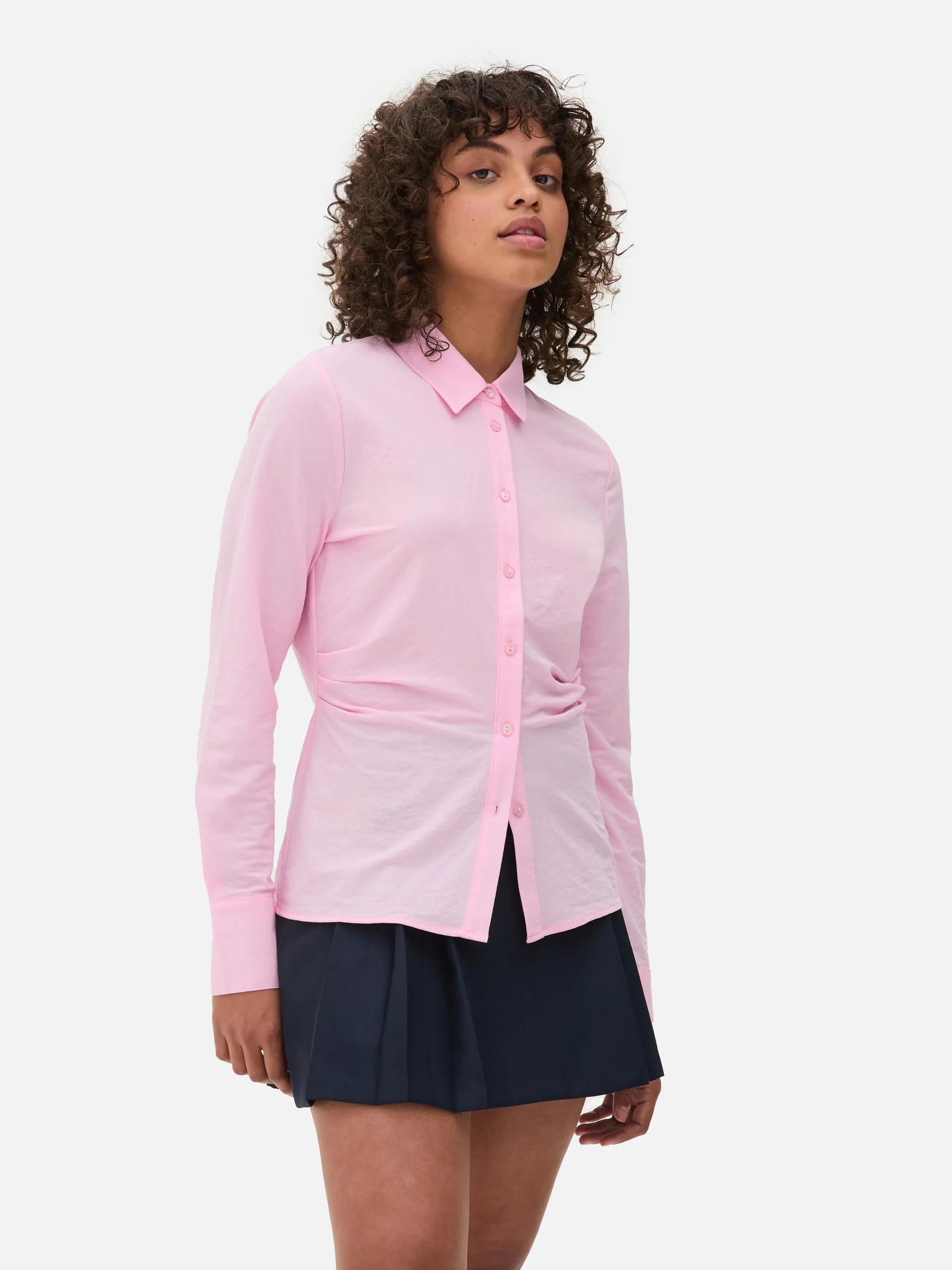 Chemise ruchée à manches longues