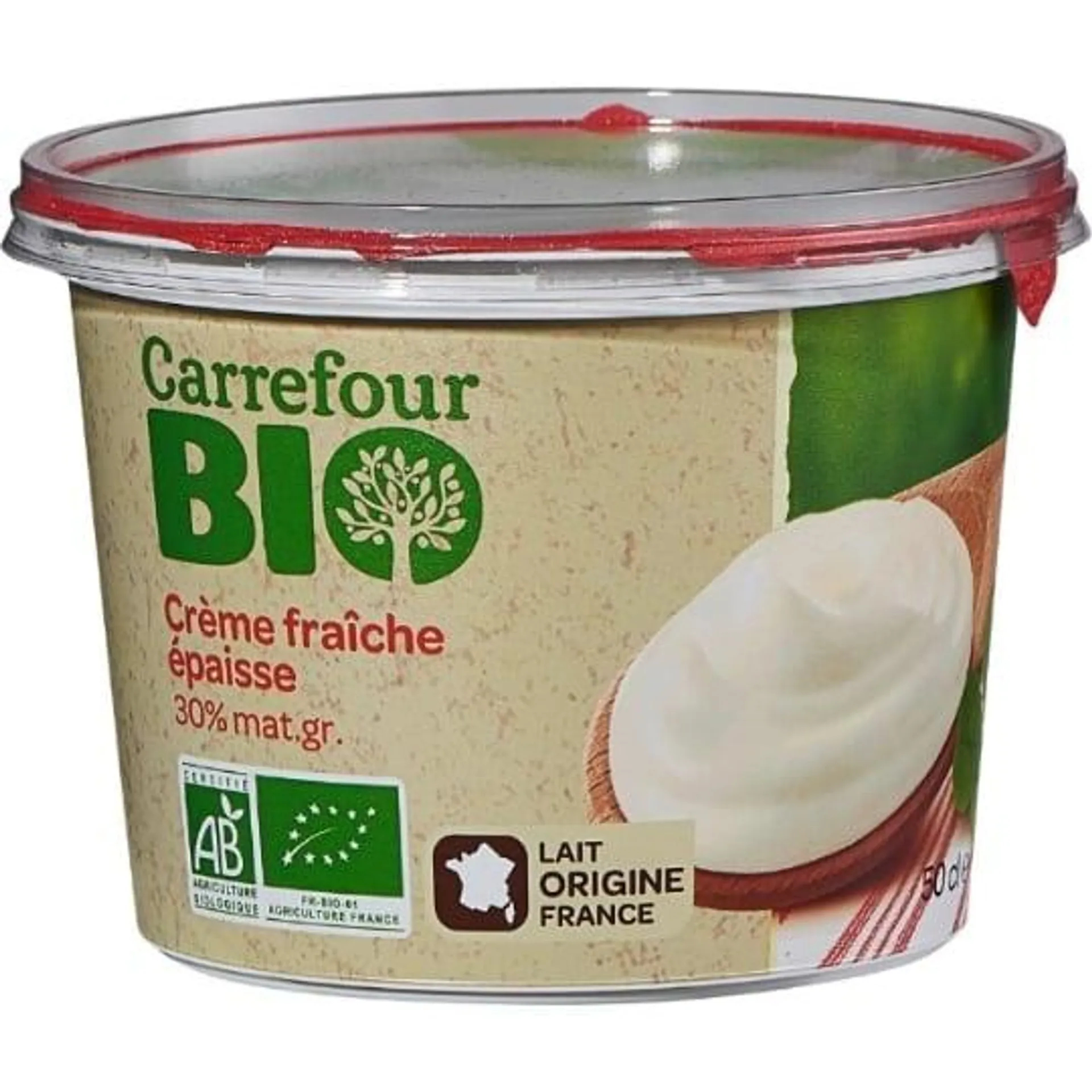 Crème Fraîche Epaisse 30% Mat.Gr. Bio CARREFOUR BIO