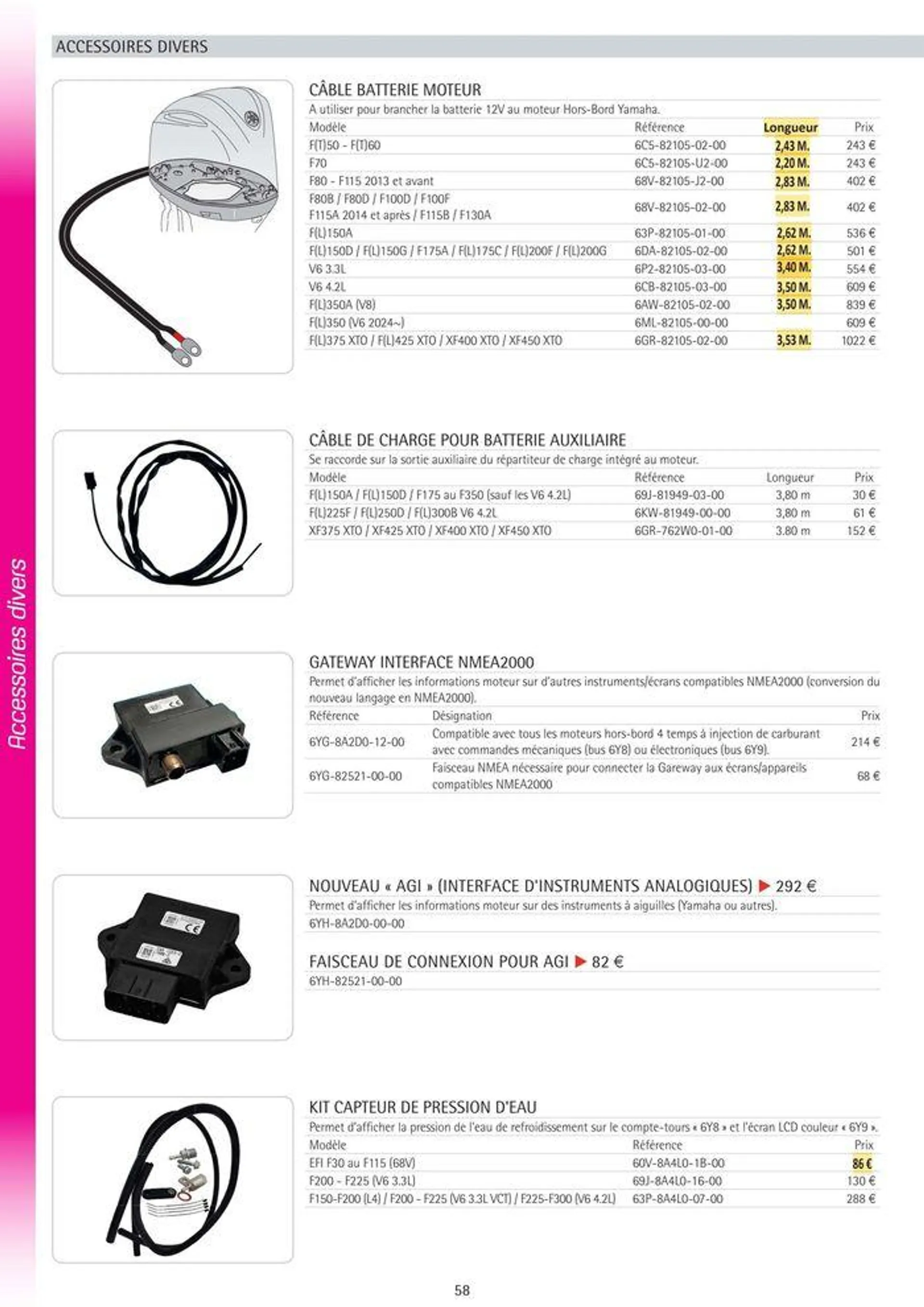 Catalogue Yamaha Marine - Accessoires Marine 2024 - 66