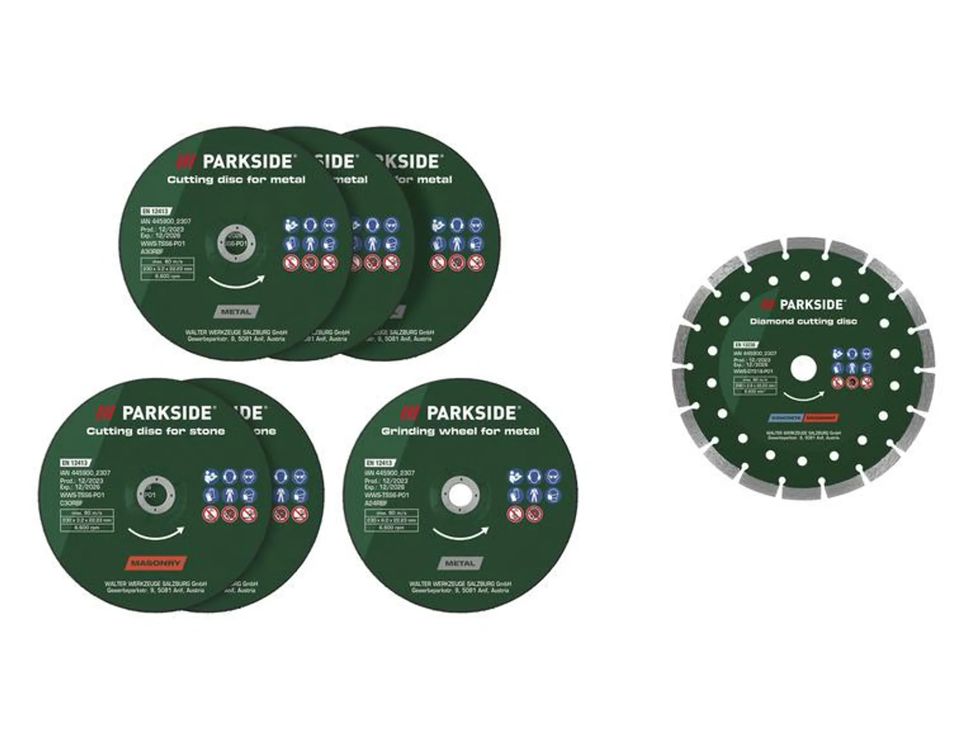 PARKSIDE® Kit de disques à tronçonner ou ébavurer ou Disque à tronçonner diamanté, Ø 230 mm