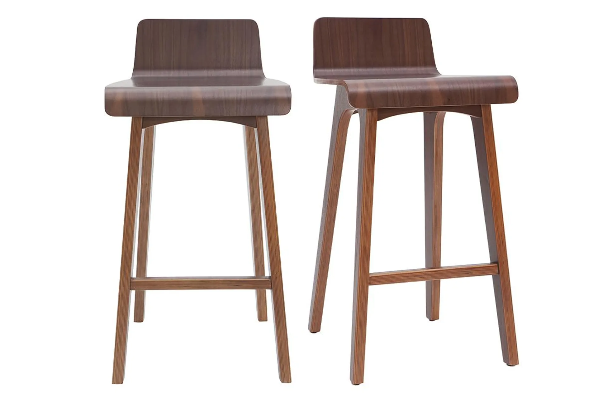 Tabourets de bar scandinaves noyer H65 cm (lot de 2) BALTIK