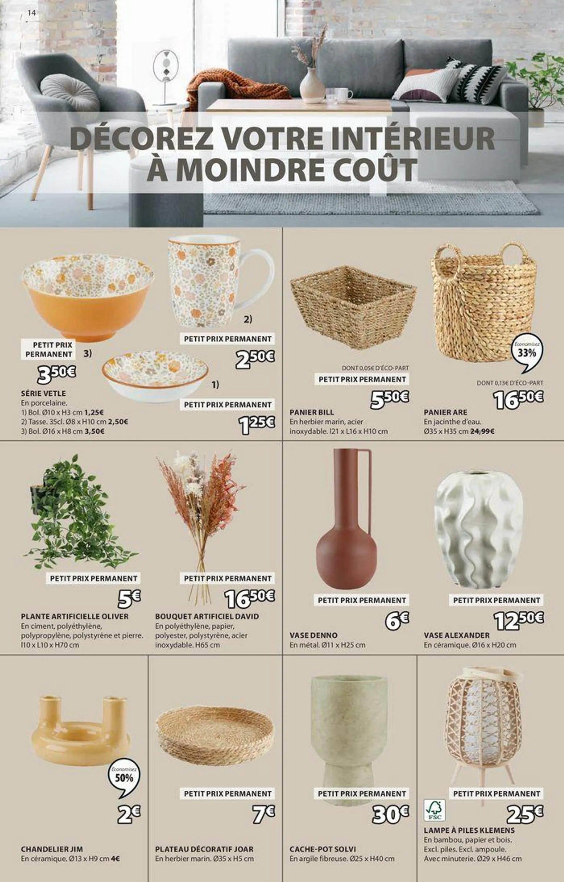 Offres exceptionnelles pour votre intérieur du 3 septembre au 14 octobre 2024 - Catalogue page 14