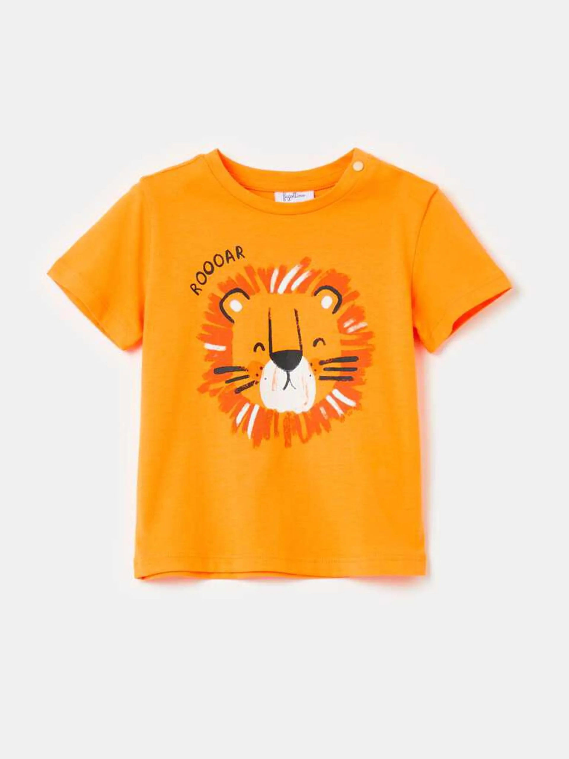 Organic cotton T-shirt with print Orange