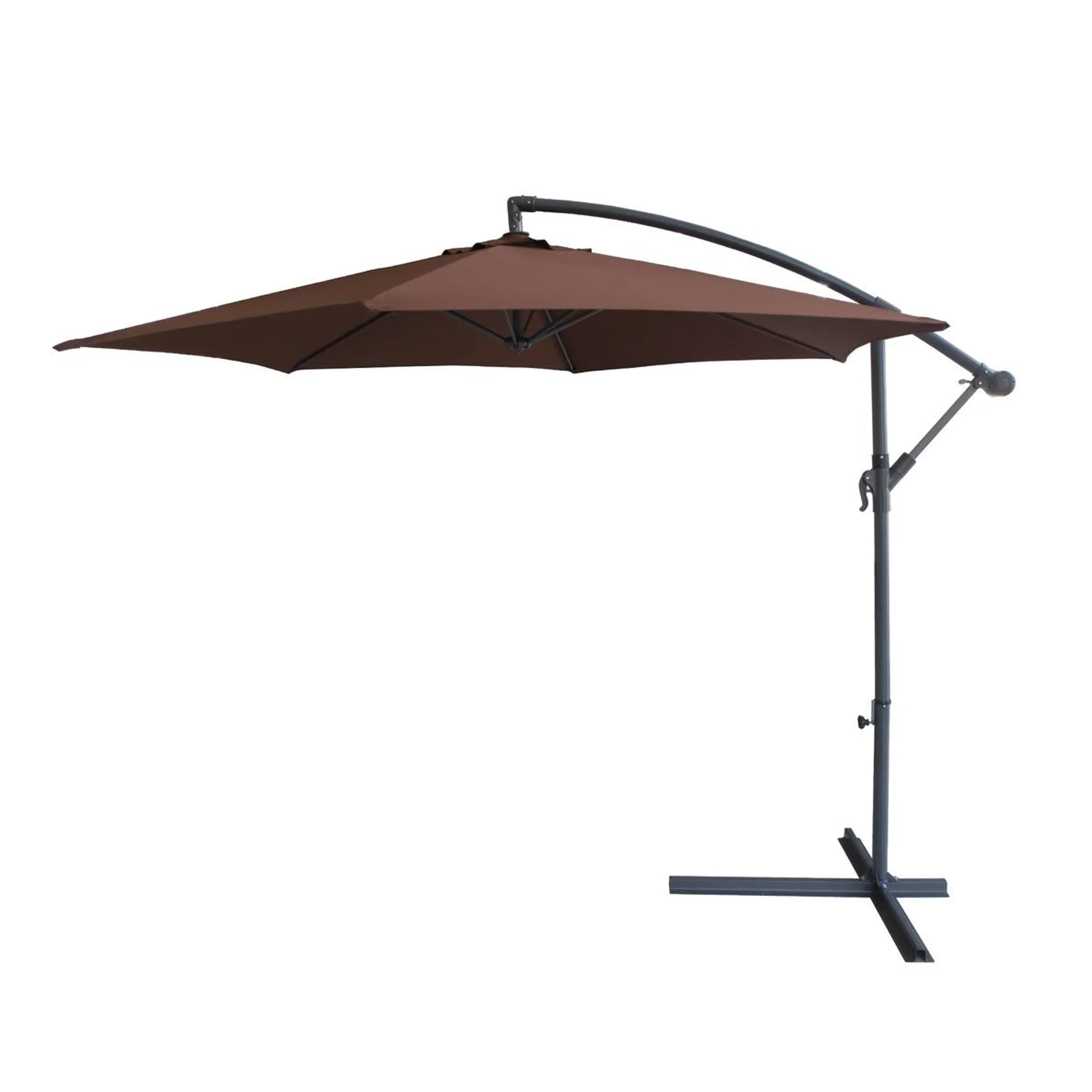 Parasol déporté - Diamètre 3 x H 2,4 m - marron chocolat