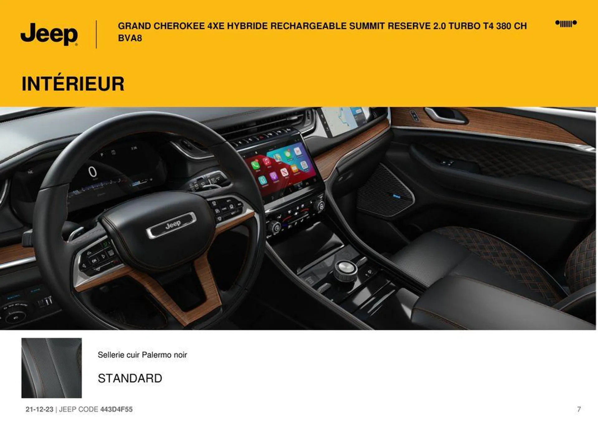 GRAND CHEROKEE 4XE HYBRIDE RECHARGEABLE SUMMIT RESERVE 2.0 TURBO T4 380 CH BVA8. du 21 décembre au 31 août 2024 - Catalogue page 7