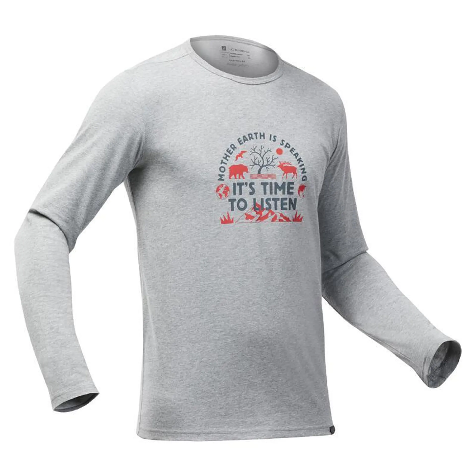 Tee-shirt NH100 ML homme - Gris clair