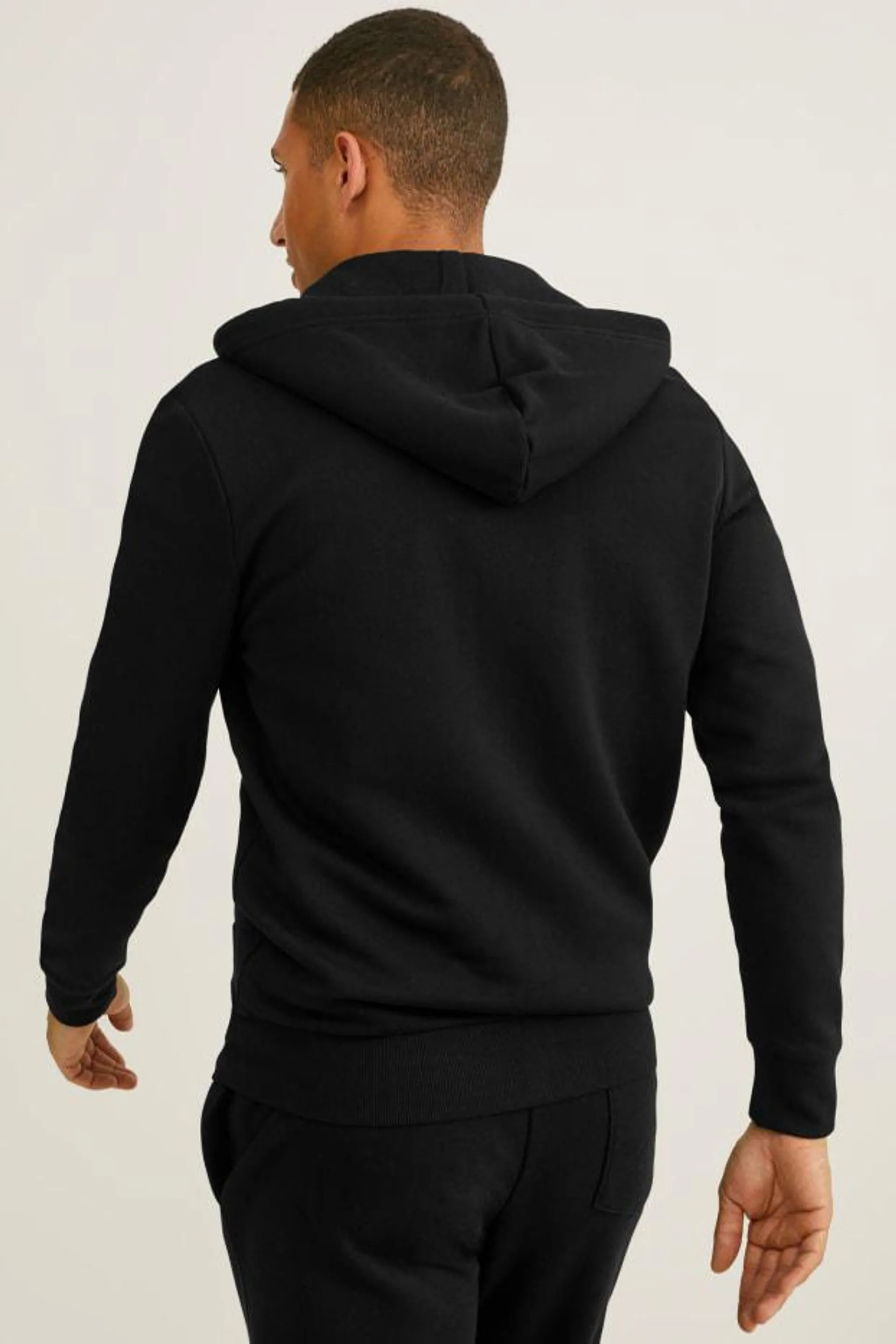 Zip-through sweatshirt with hood