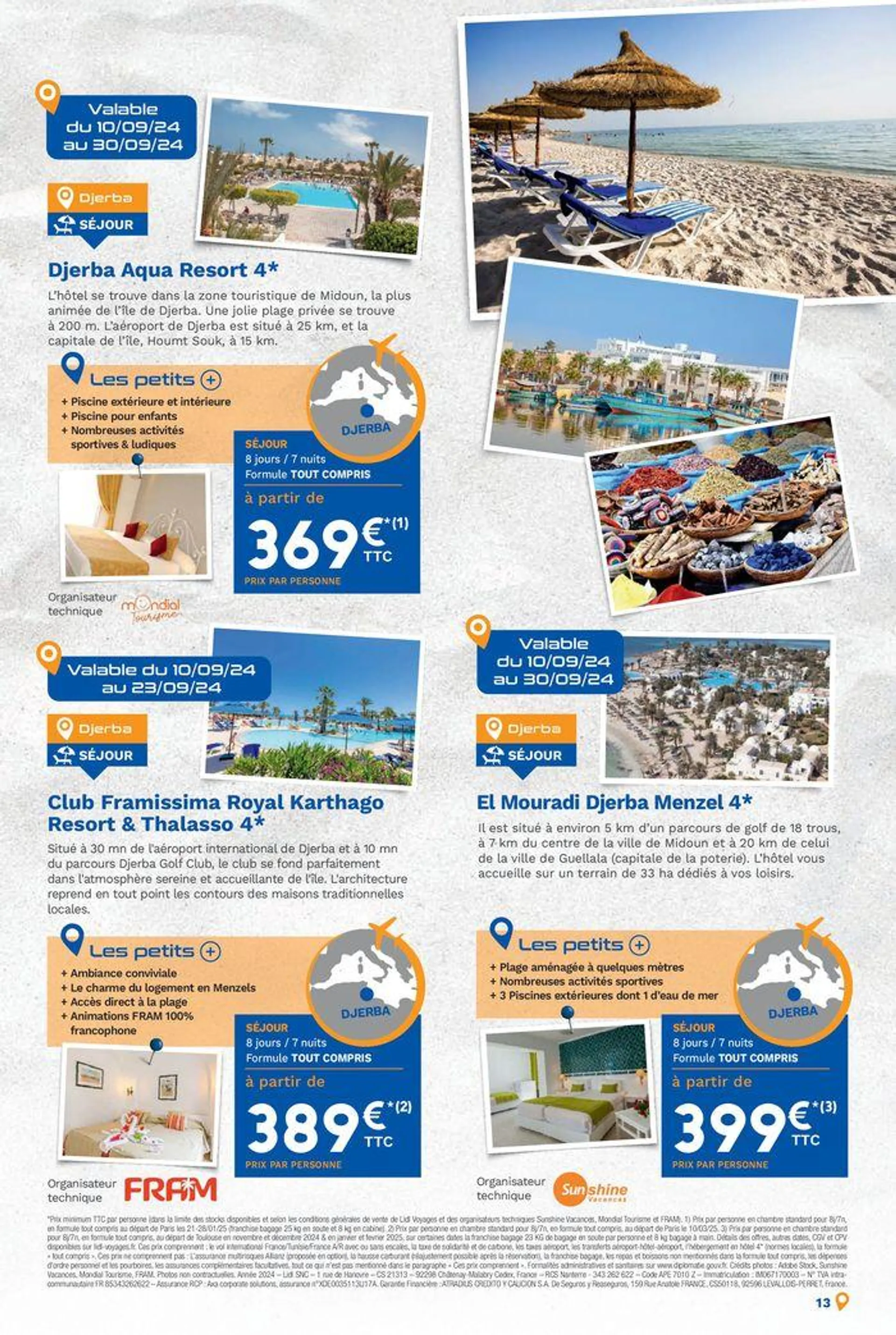 Bonnes vacances avec Lidl Voyages ! du 11 septembre au 9 décembre 2024 - Catalogue page 13