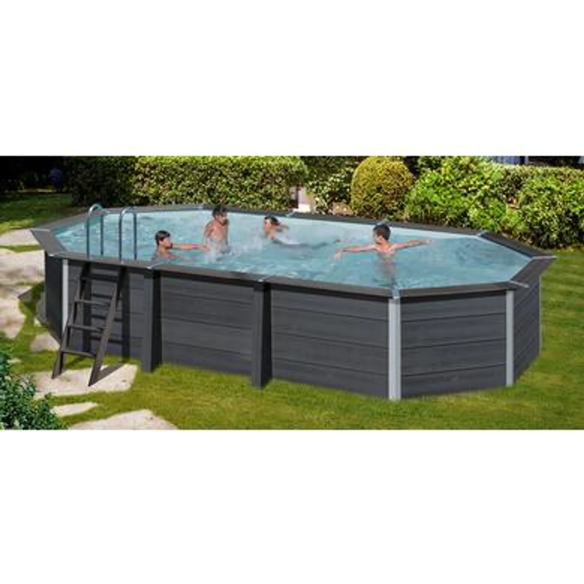 Piscine Hors sol Composite ovale 6,64 x 3,86 x 1,24 m