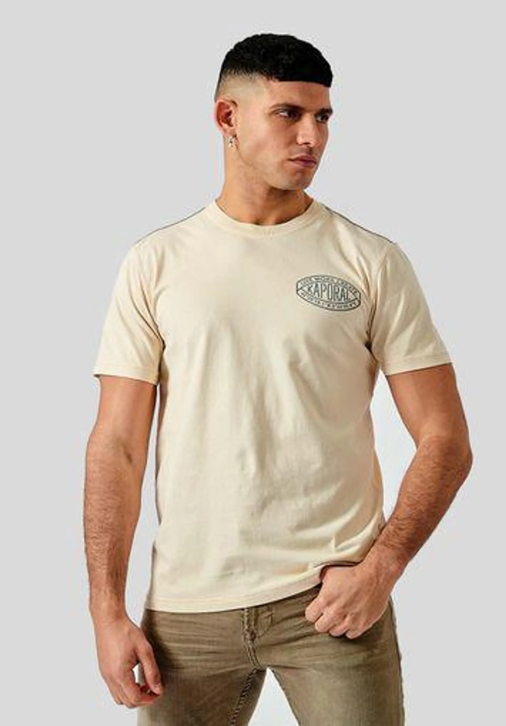 T-shirt beige Homme 100% coton