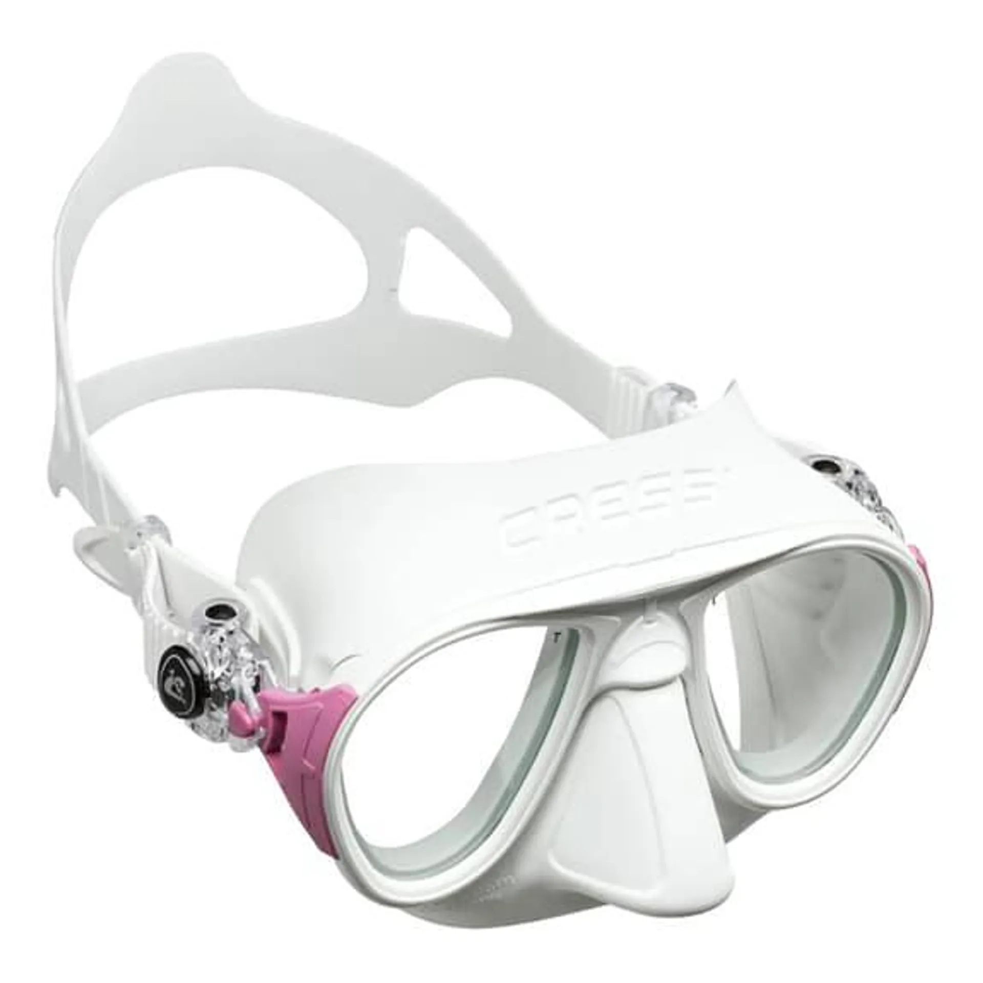 Masque de plongée Cressi Calibro blanc rose avec verres transparents