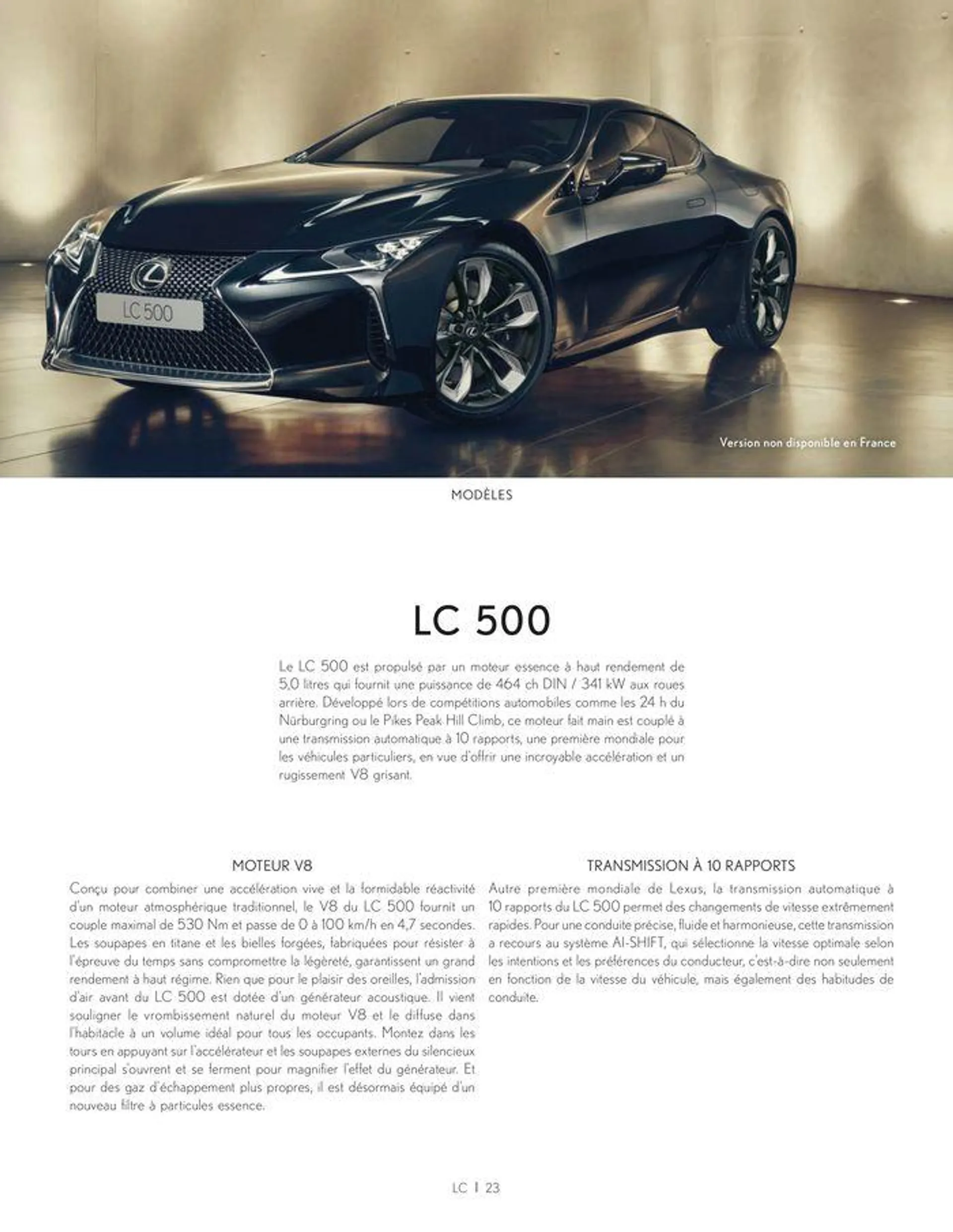 Lexus LC LC 500h et LC 500 du 24 juin au 28 février 2025 - Catalogue page 23