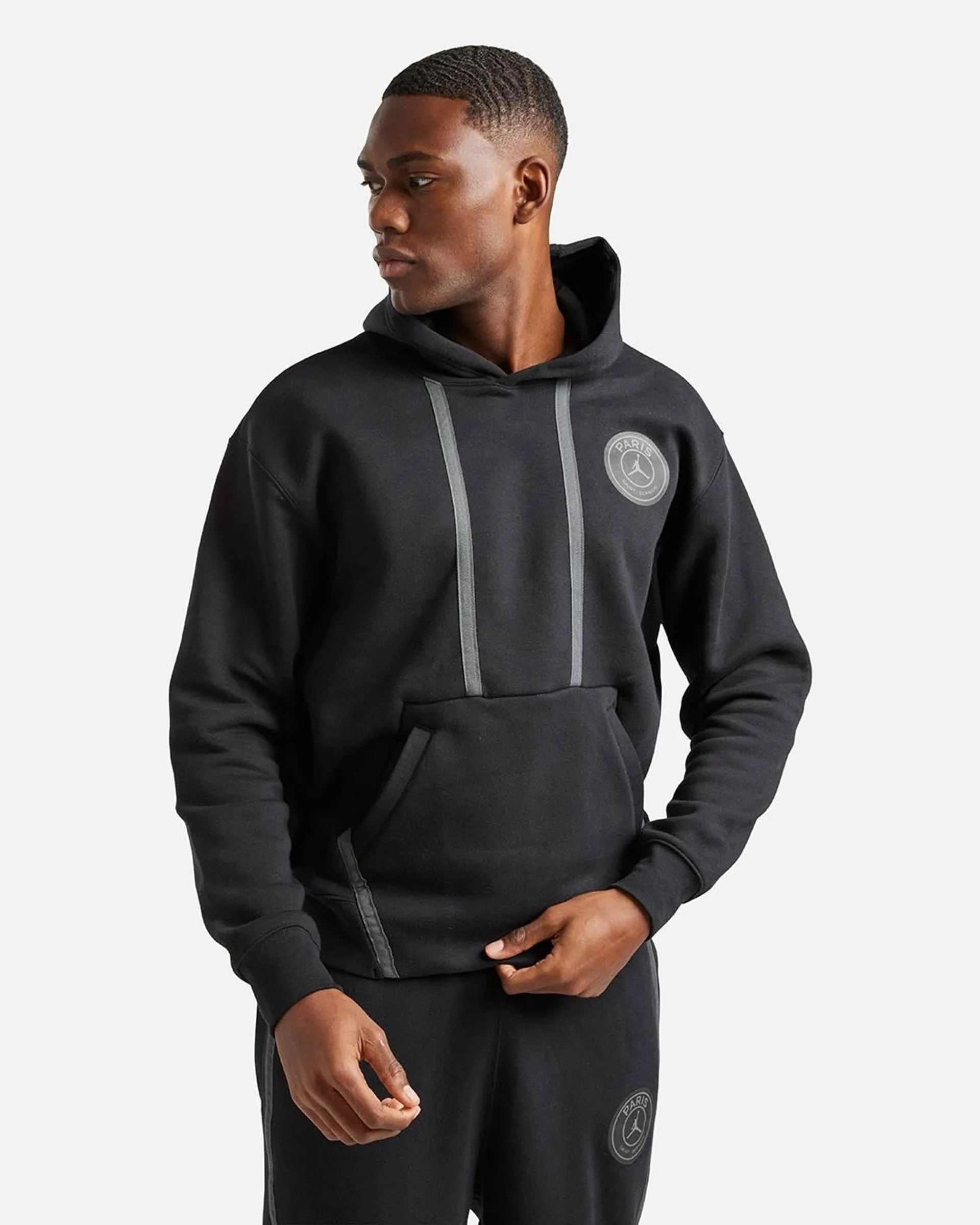 Sweat à capuche PSG Fleece 2023/2024 - Noir/Gris/Orange