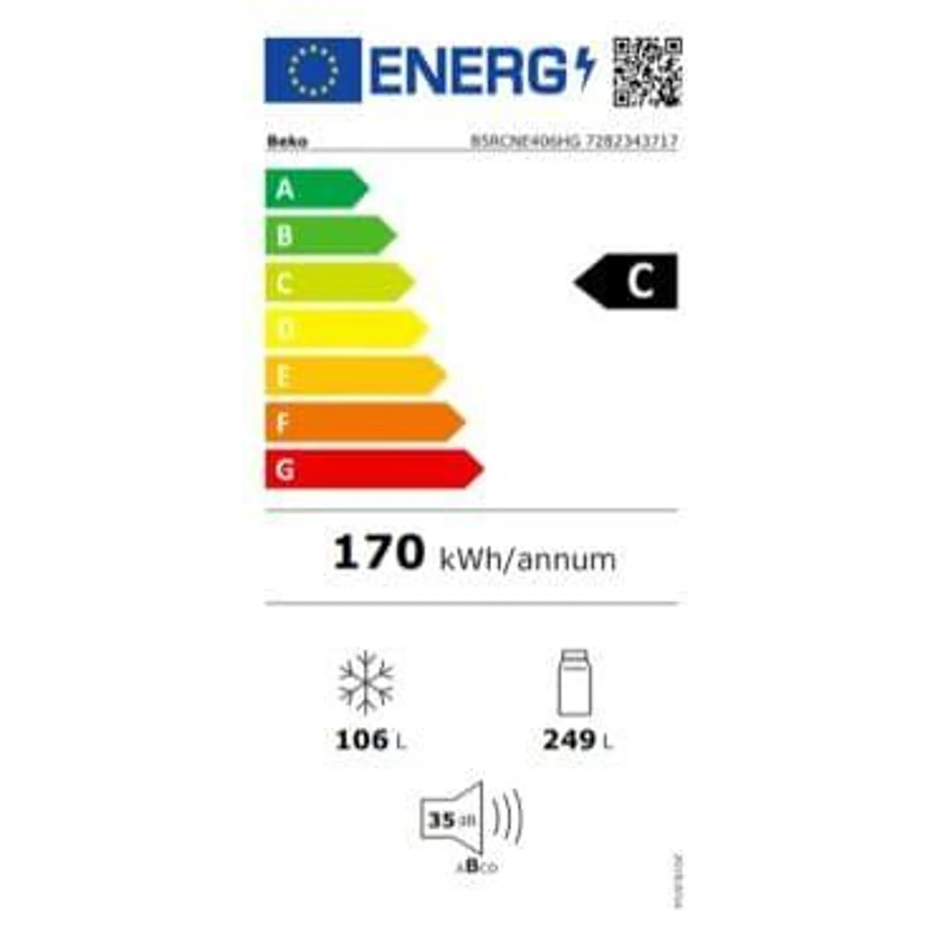 Réfrigérateur combiné BEKO B5RCNE406HG