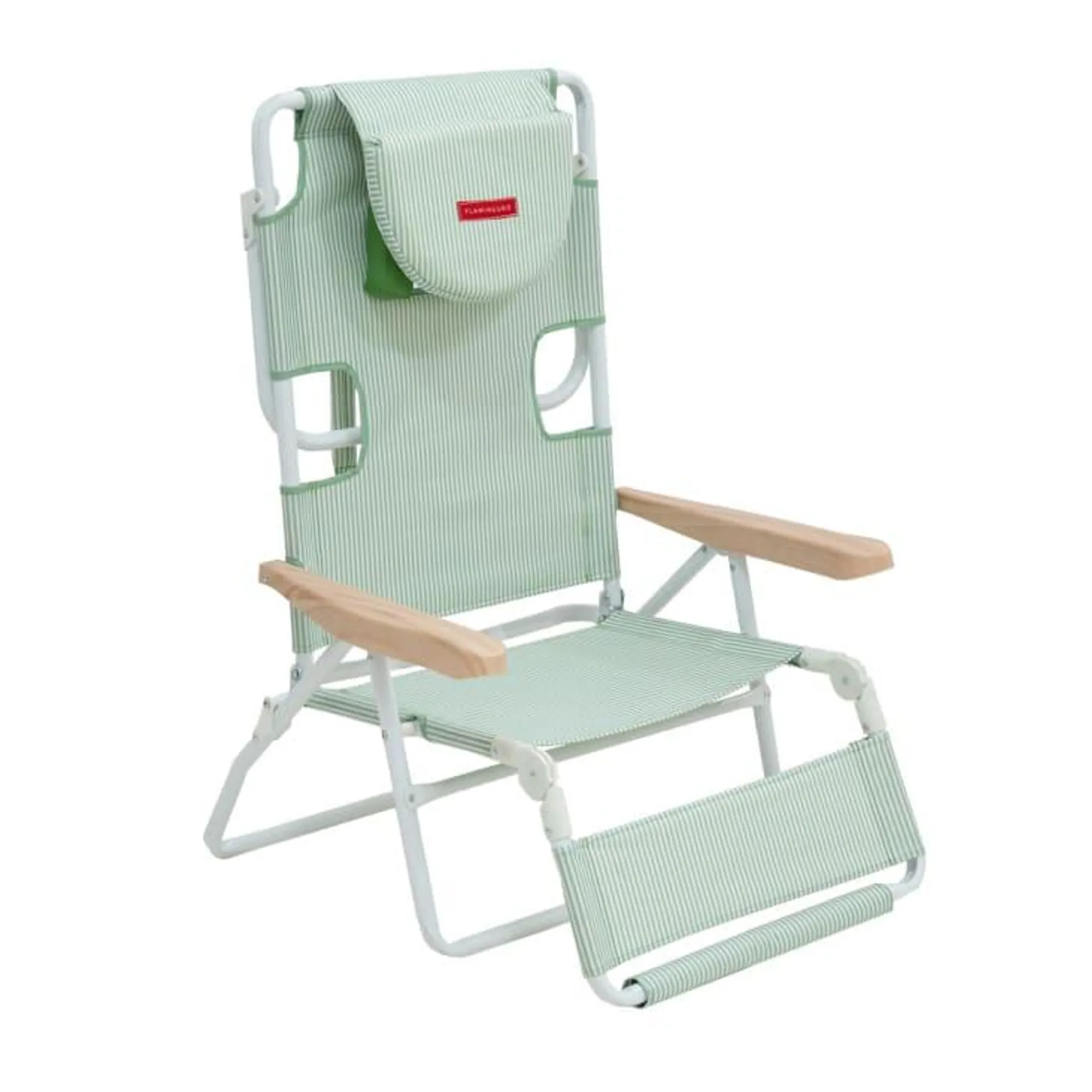 Silla playa plegable poliester verde