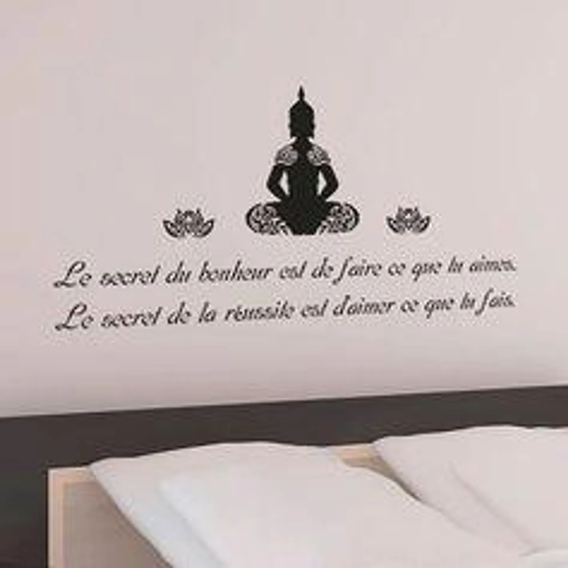 Sticker mural citation secret du bonheur 70x20cm