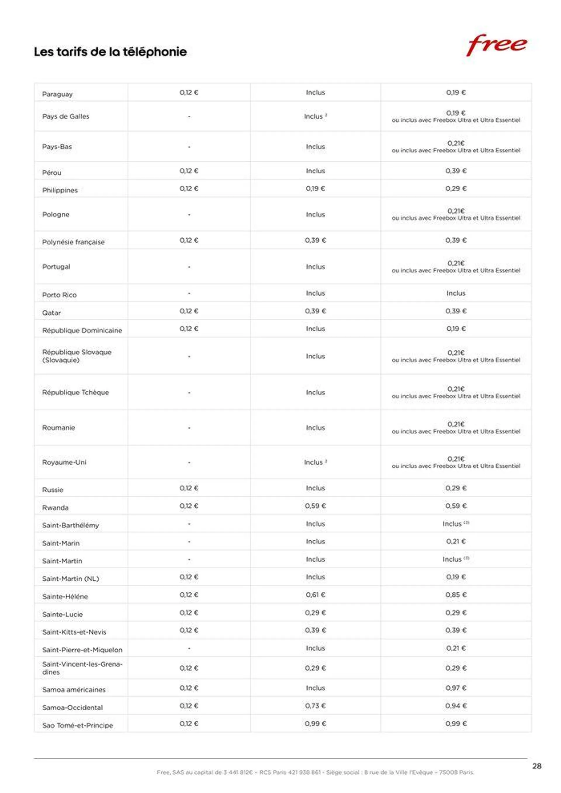 Brochure tarifaire Forfaits Freebox du 28 mars au 31 décembre 2024 - Catalogue page 28