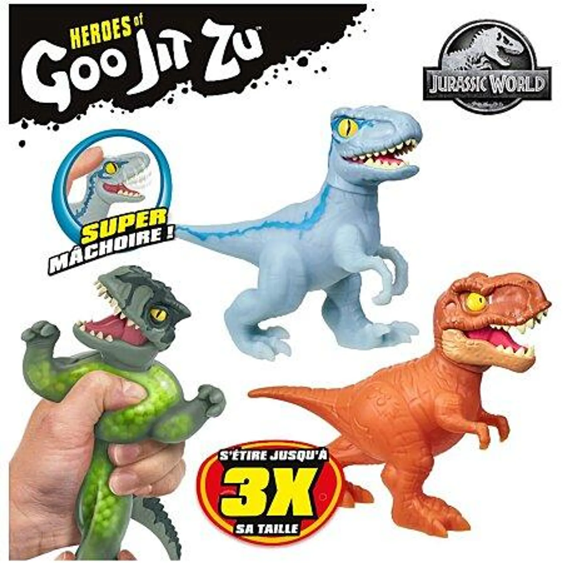 Pack de 3 Dinos Jurassic World 14cm - Goo Jit Zu