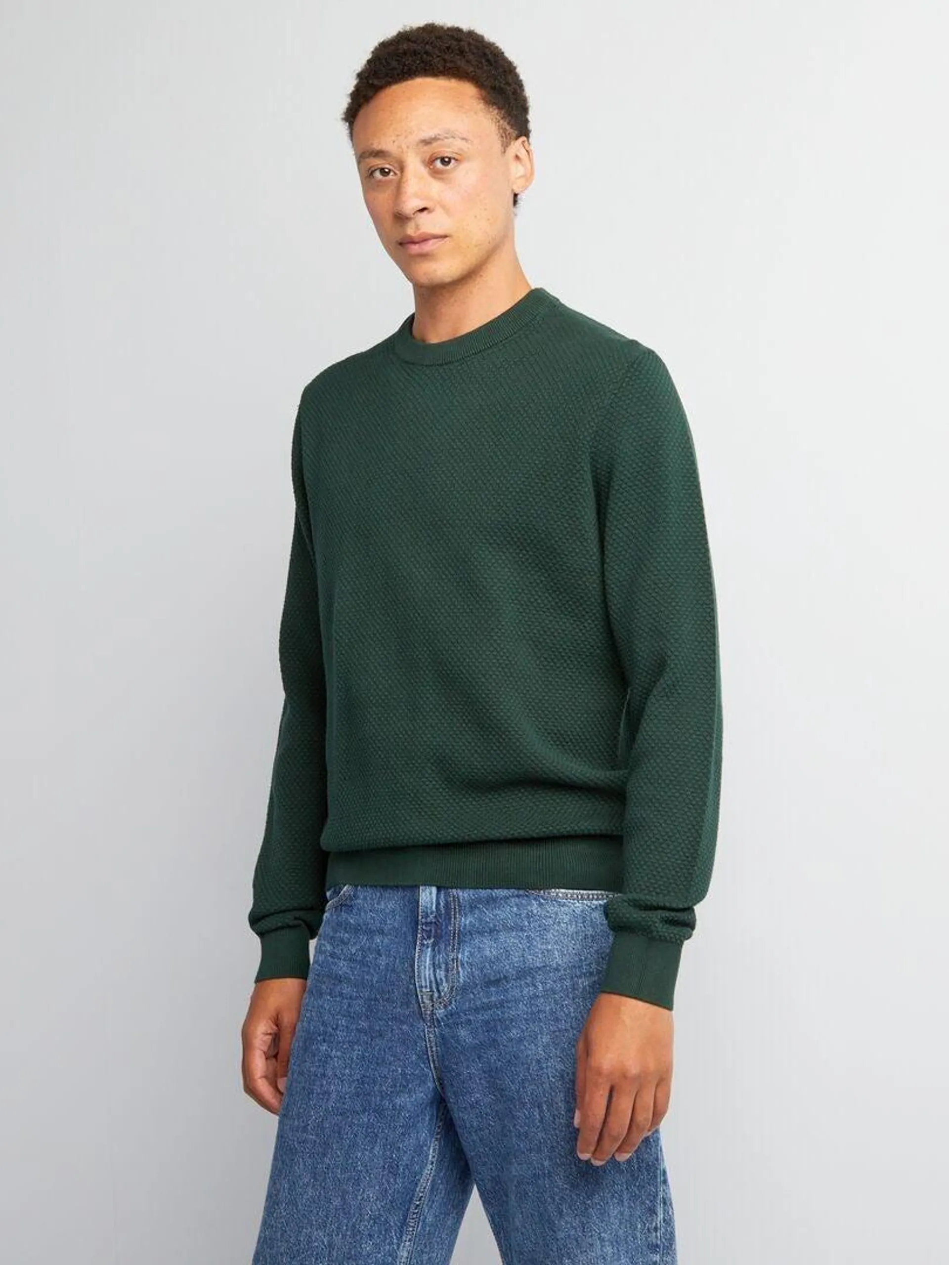 Pull en maille fantaisie - Vert