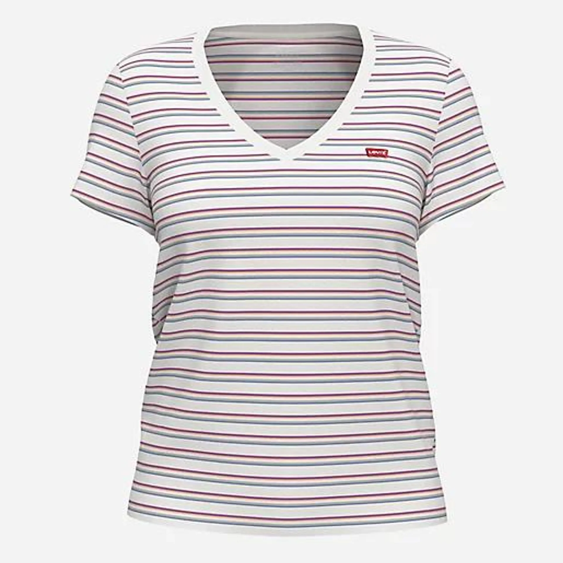 Tee-shirt à manches courtes femme Perfect Vneck 0061 Cool Stripe Clou