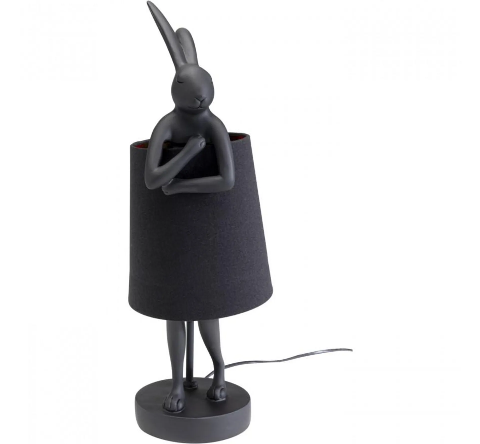 Lampe Animal Lapin noire 50cm doré Kare Design