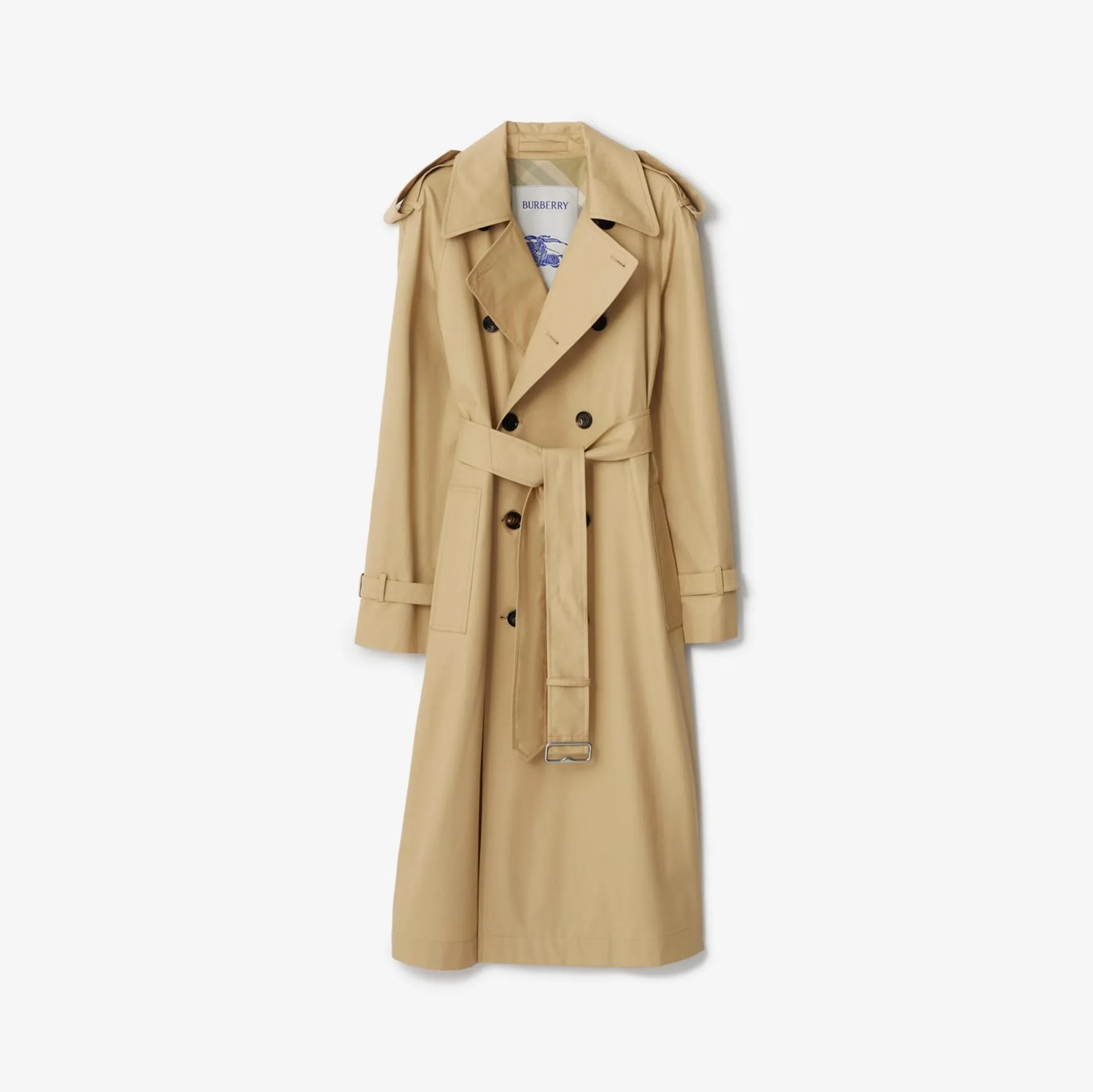 Trench long en gabardine