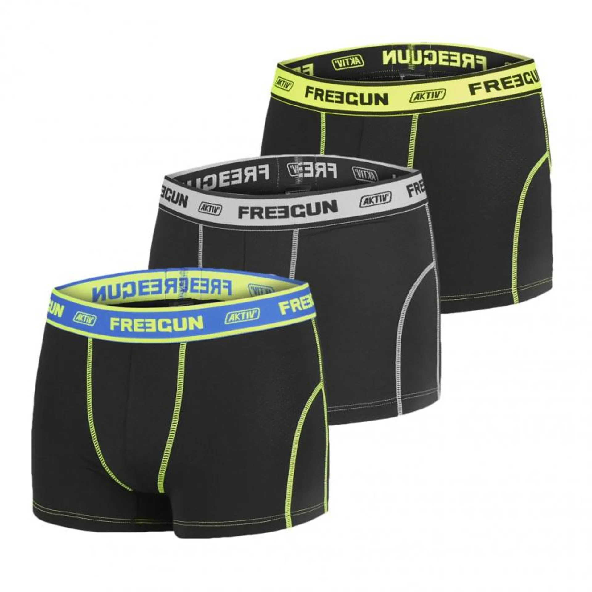 Lot de 3 Boxers Freegun garçon Uni Noir