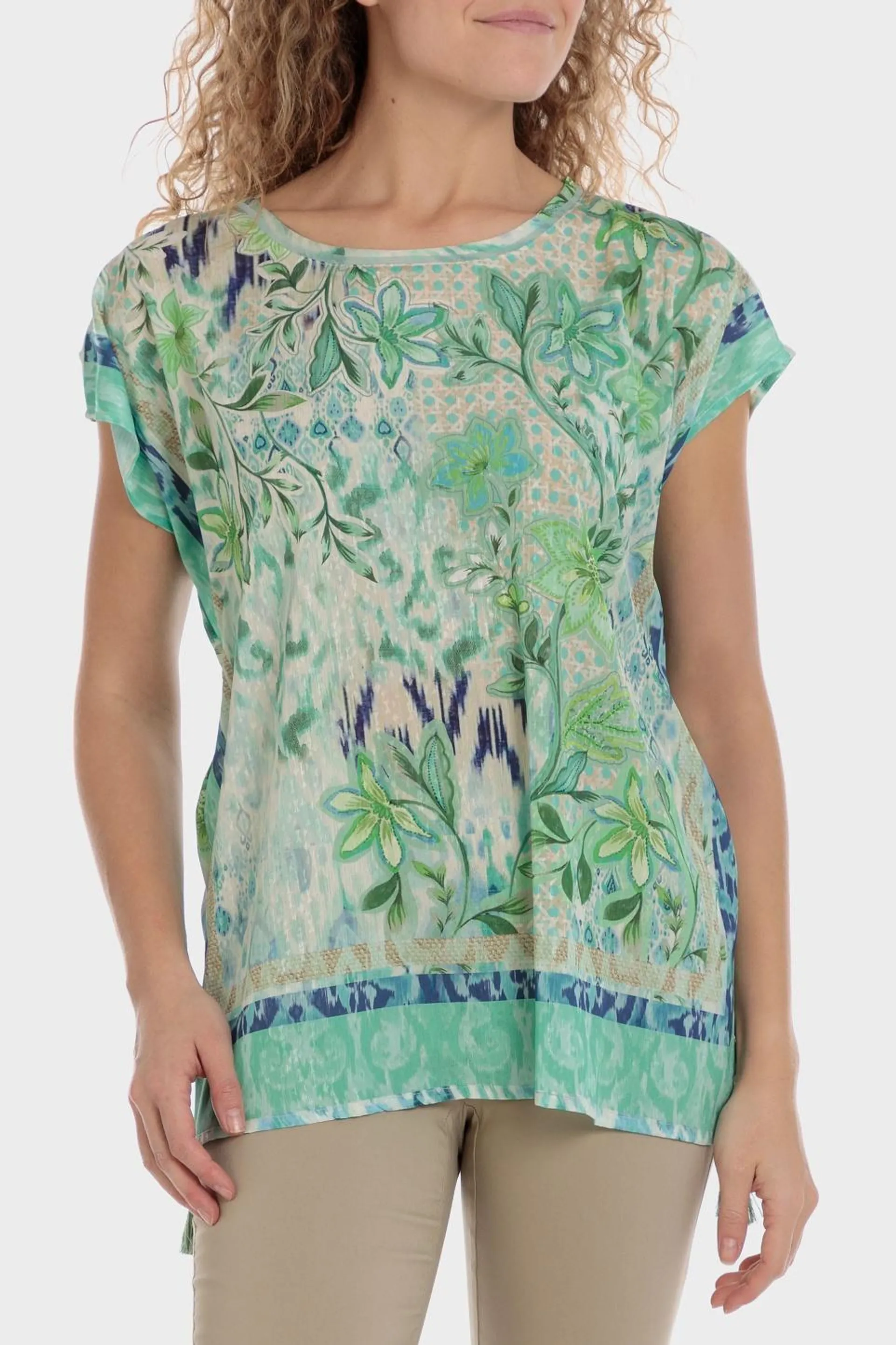 Blouse verte imprimée