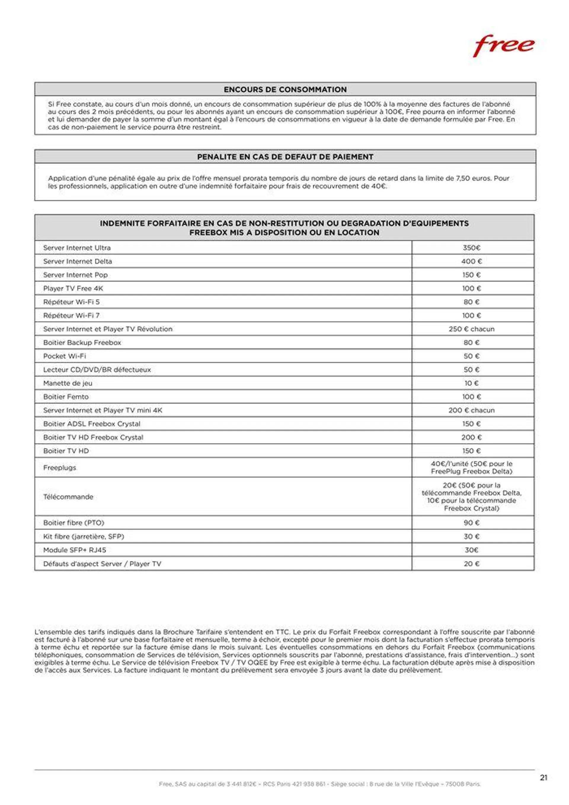 Brochure tarifaire Forfaits Freebox du 28 mars au 31 décembre 2024 - Catalogue page 21