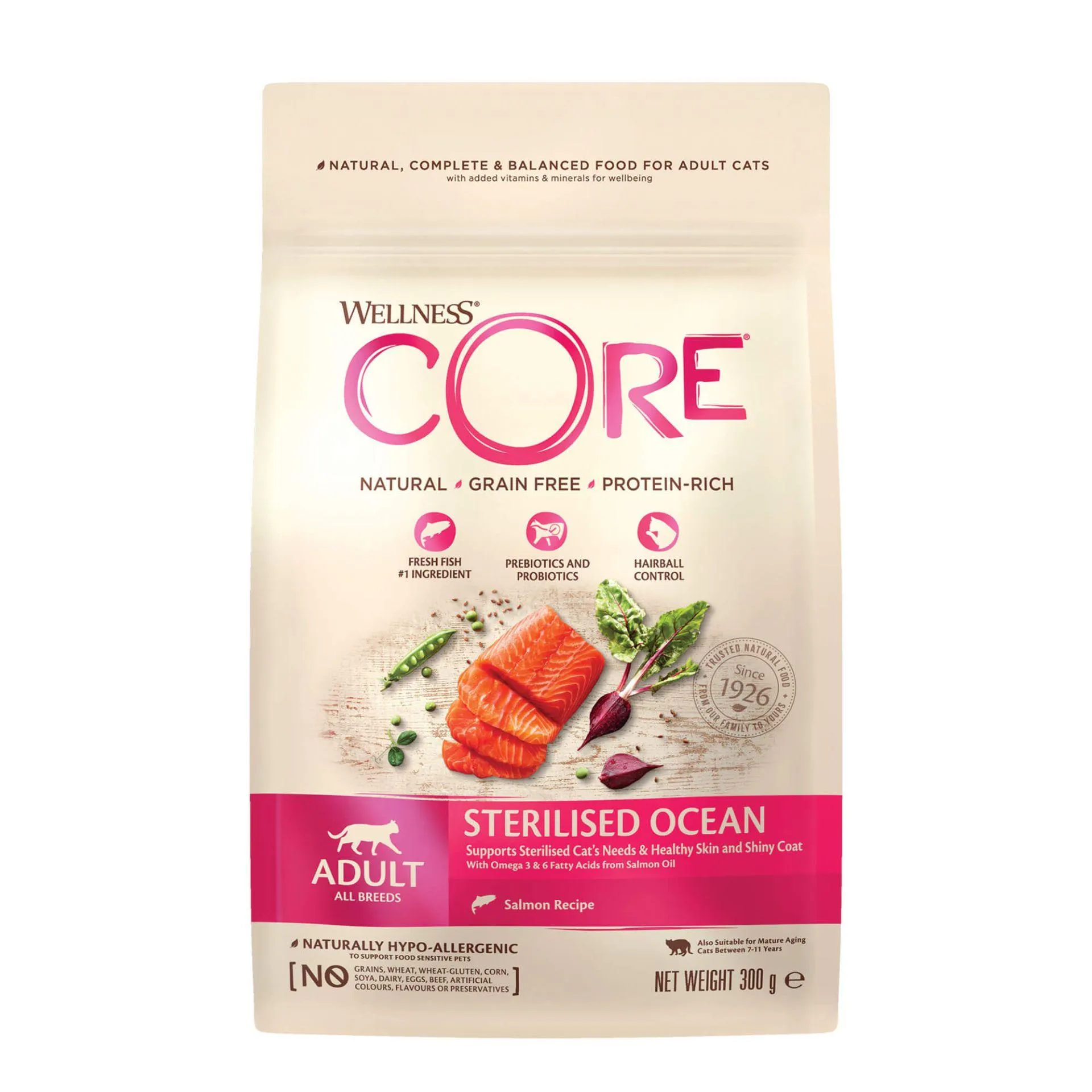 Wellness core grain free sterilised saumon 300g pour chat