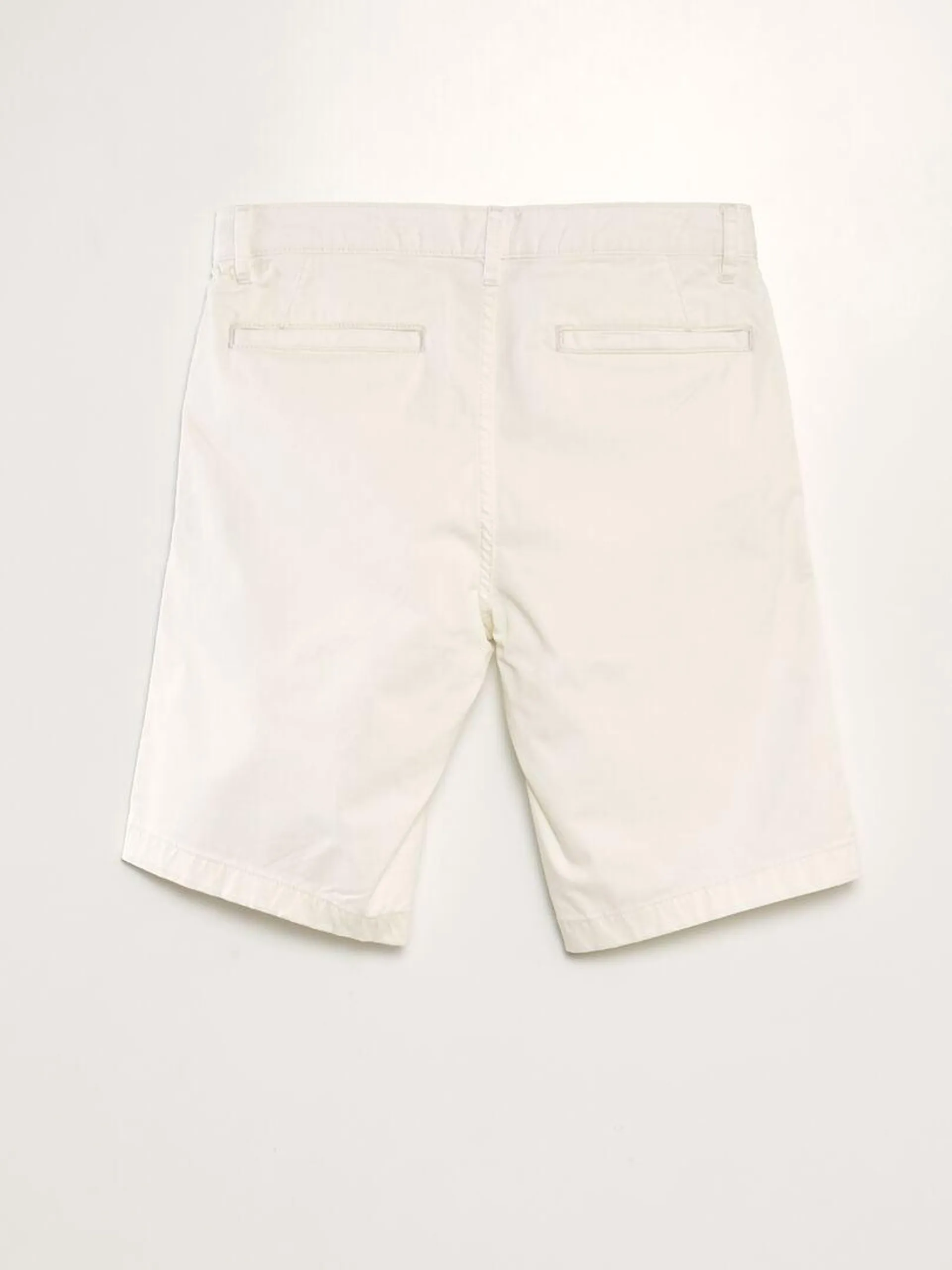 Bermuda chino uni - blanc