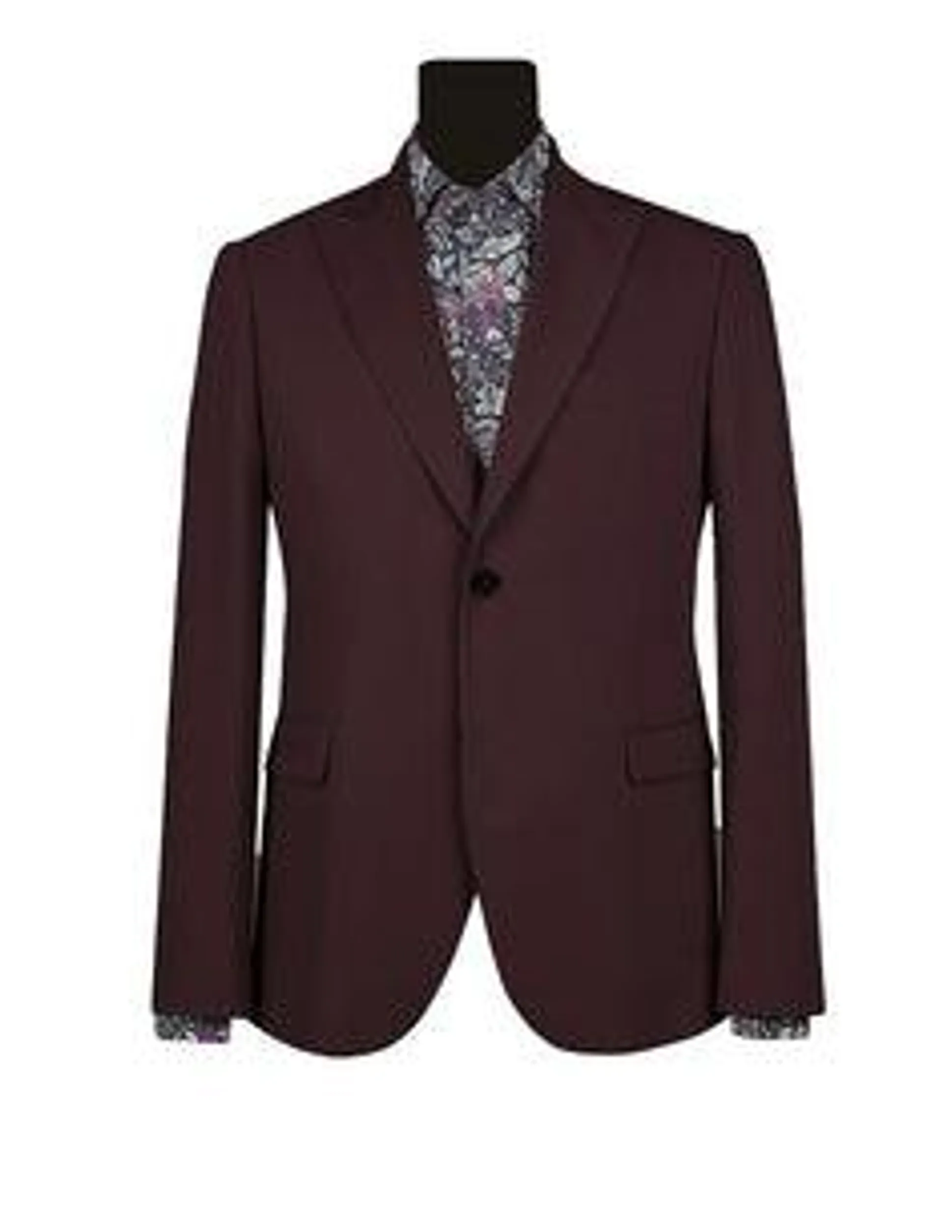 Men's Wide Peak Single Breasted Bordeaux Suit