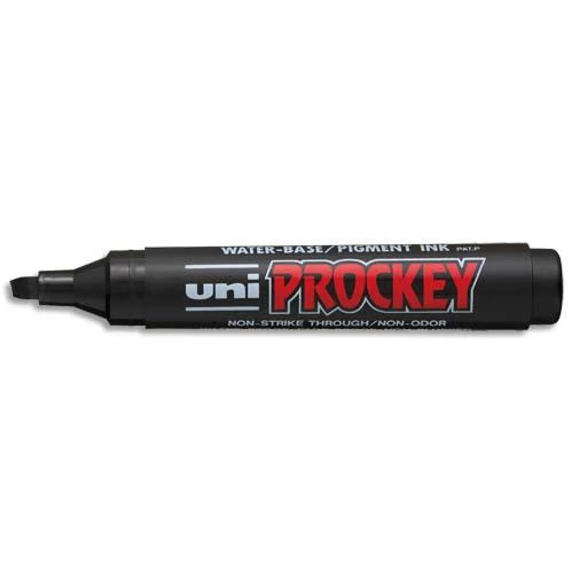 UNI-BALL Marqueur permanent pte biseautée corps plastique encre pigmentée à base d'eau Noire UNI PROCKEY